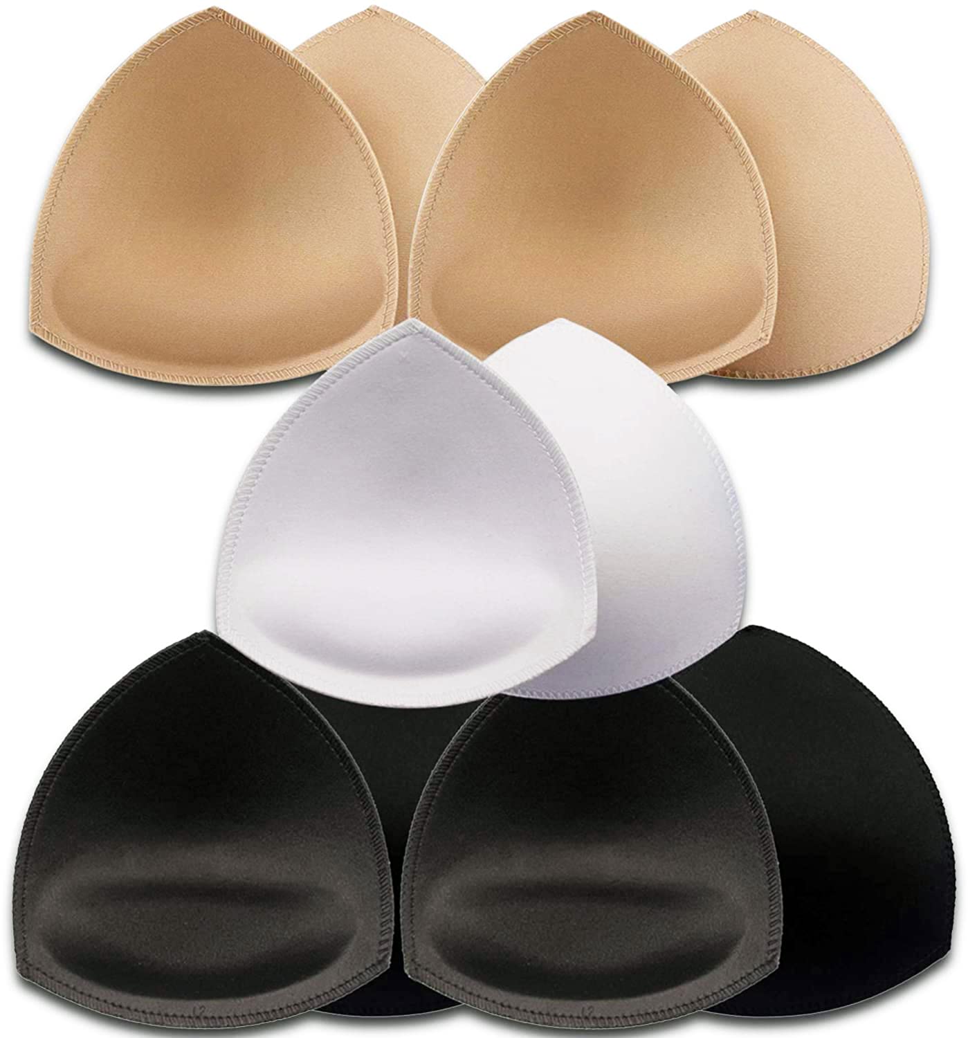 TAOHUA GARDEN 5 Pairs Bra Pads Inserts,Removable,Breathable, Air Cotton,Foam Sponge C/D CUP 3colors