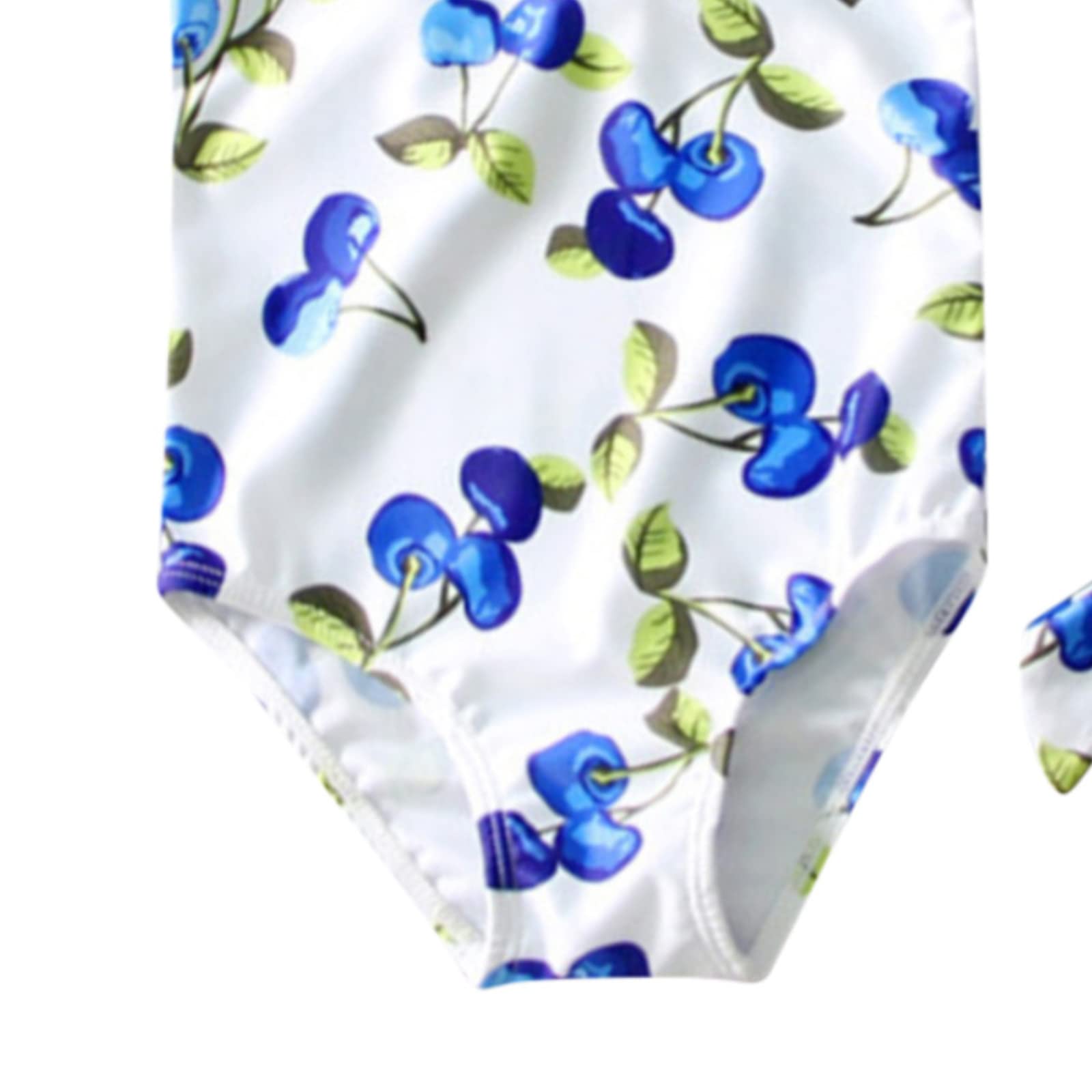 Generisch Bañador para niña de verano de manga larga para niñas, estampado floral, traje de baño de dos piezas, bikini con diadema