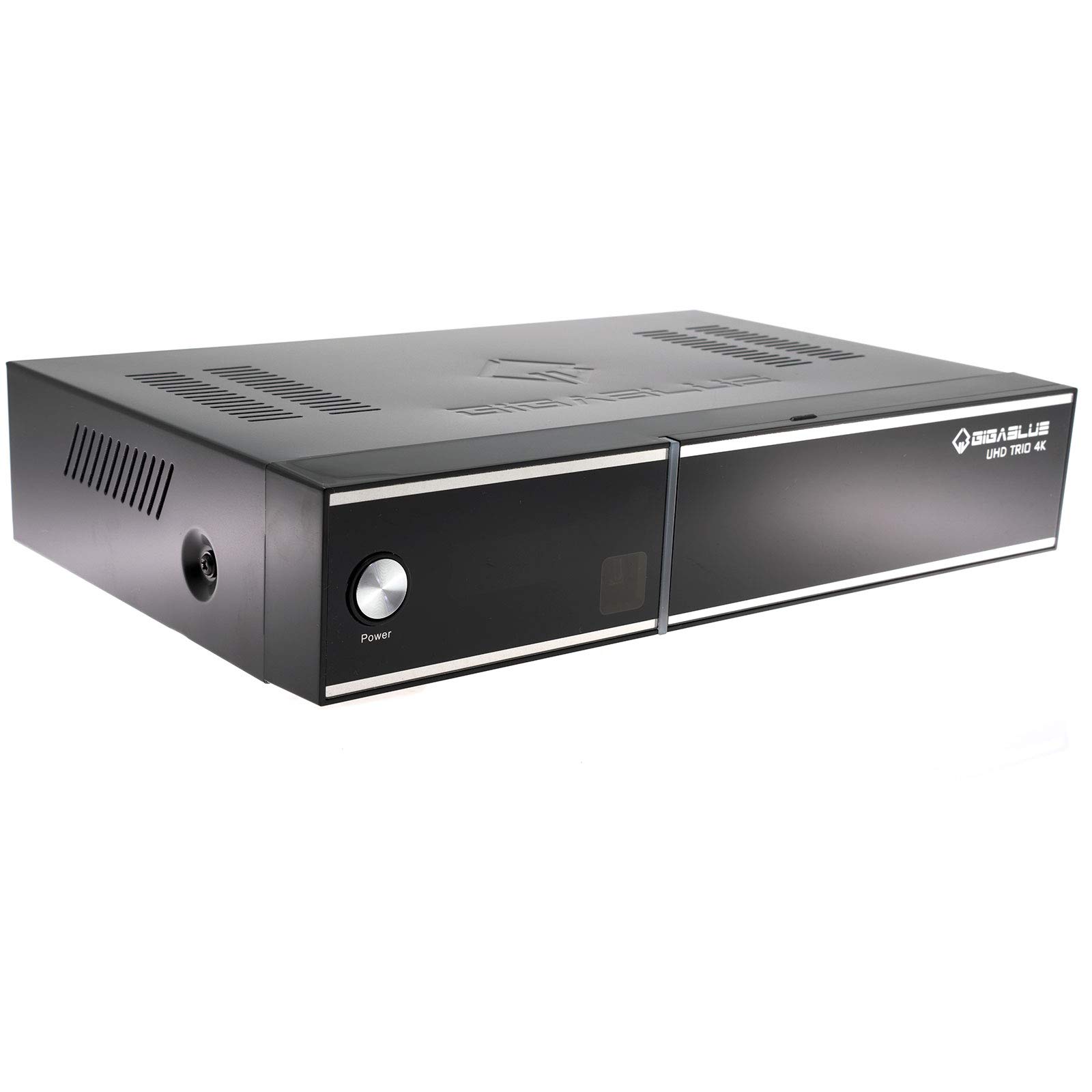 GigaBlue UHD Trio Récepteur satellite 4K DVB-S2x DVB-C2 DVB-T2 avec clé WiFi Babotech 2160p, PVR, HDMI, fente pour carte SD Noir