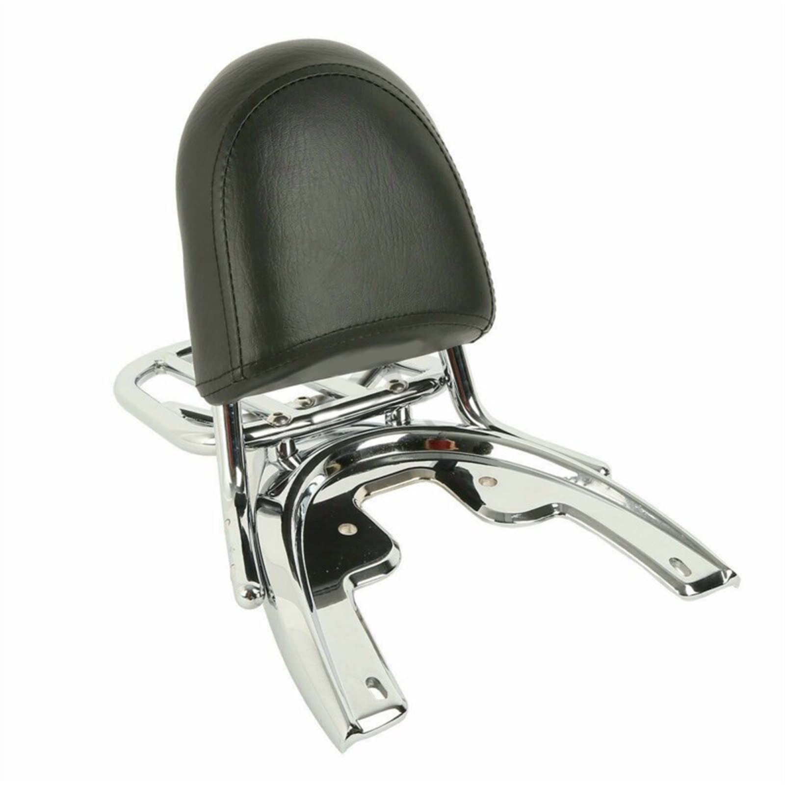 Produktbild von Motorrad-Rückenlehne Mit Gepäckträger Für Yamaha Dragstar XVS 1100 Classic (2000-2011) - Verchromt/schwarz, Inkl. Polster