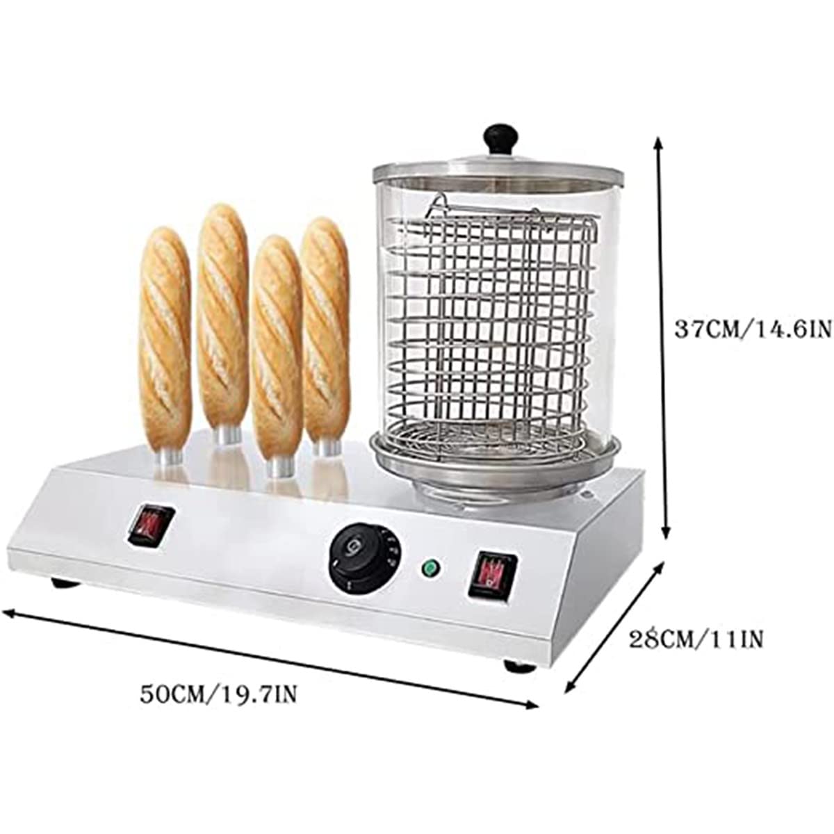 Calentador Profesional para Máquinas De Perritos Calientes, Calentador De Salchichas, Cocinador De Salchichas para Perritos Calientes De Acero Inoxidable.,4sticks