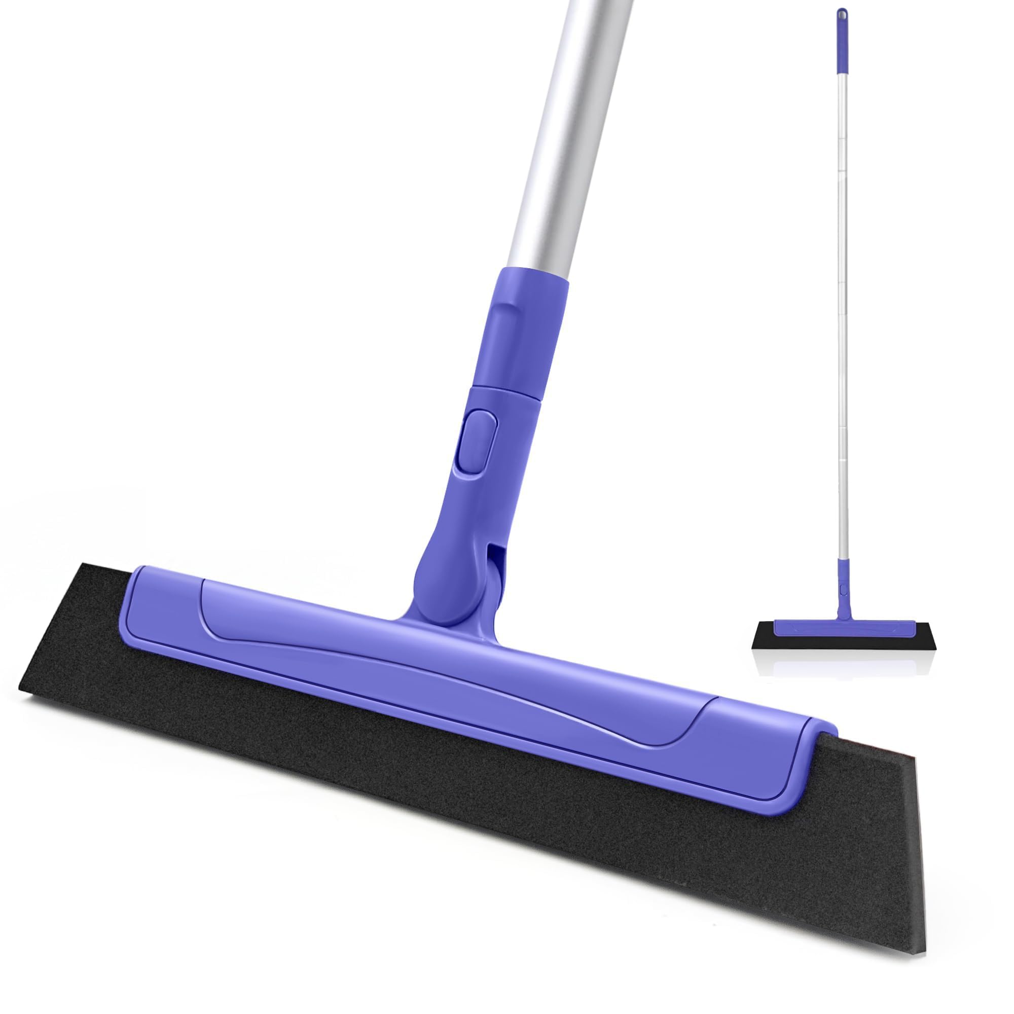 TRENNCHI Floor Squeegee with 51-in Long Handle, Wet Room Floor Squeegee Mop