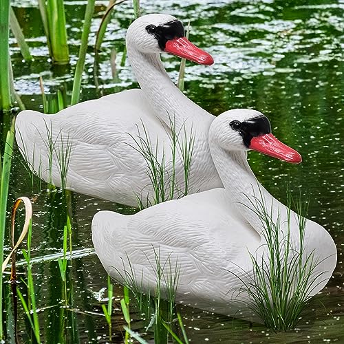 Swan Decoys for Geese | Floating Swan Decoy for Pool Pond & Lake [2 Pack]
