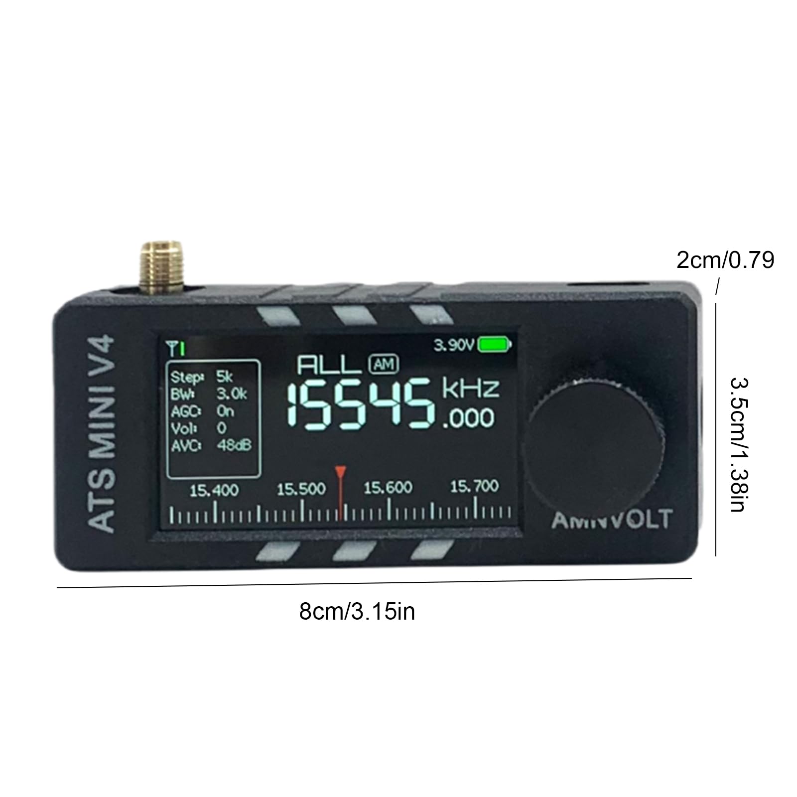 ATS-mini AMNVOLT V4 SI4732 AM/FM/SWラジオ メタルケース