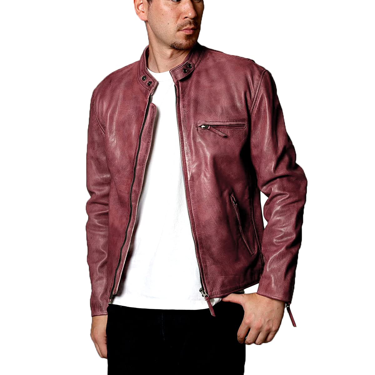 Amazon | [皮の但馬屋] Mo-LAWS ライダースジャケット メンズ 本