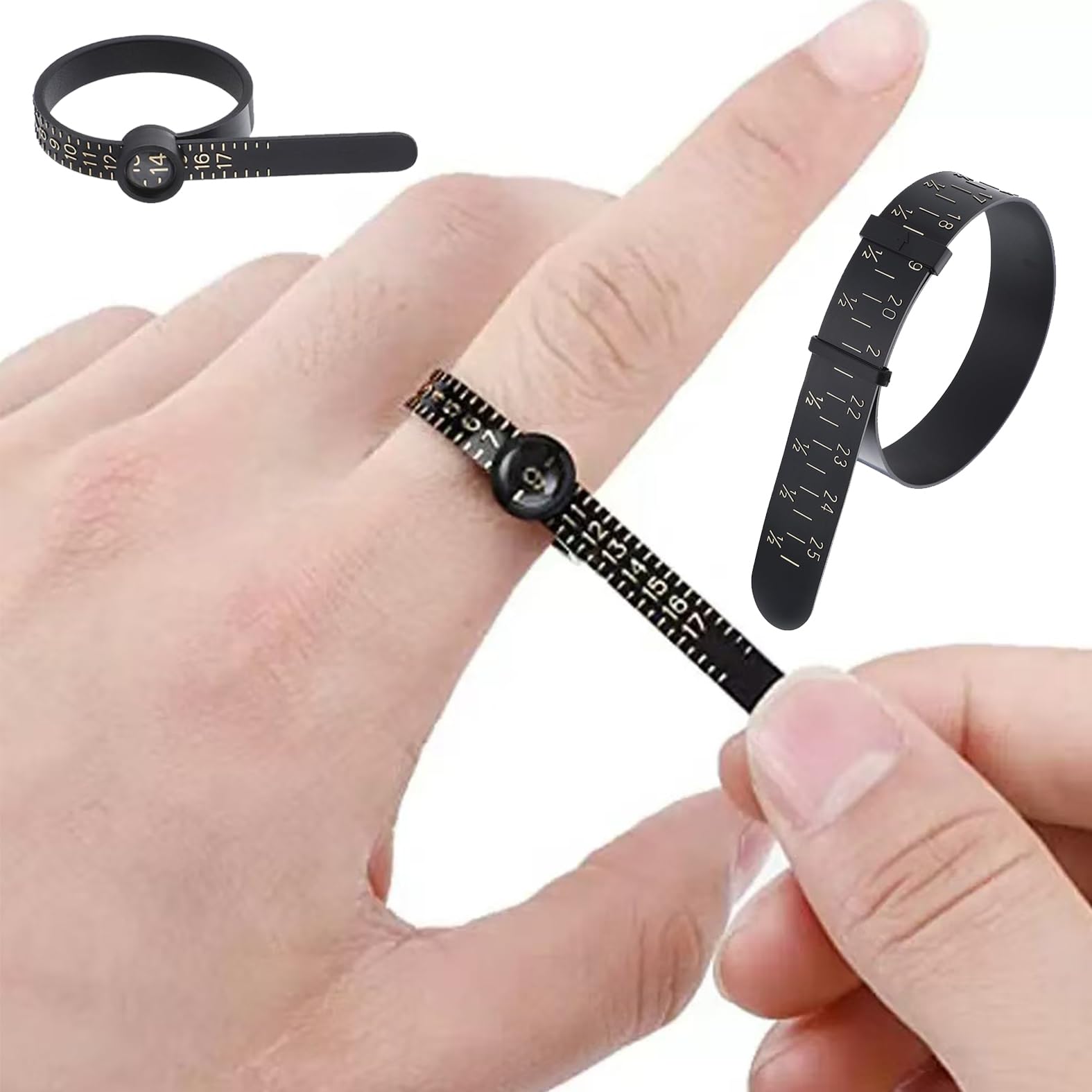 Ring Bracelet Sizer Measuring Tool, 2 Pcs Reusable Finger Sizing Measure Tool with Magnifying Glass, Wrist Sizer Bangle Universal Ring Size Jewelry Sizing Tools for Women Men Jewelry Making