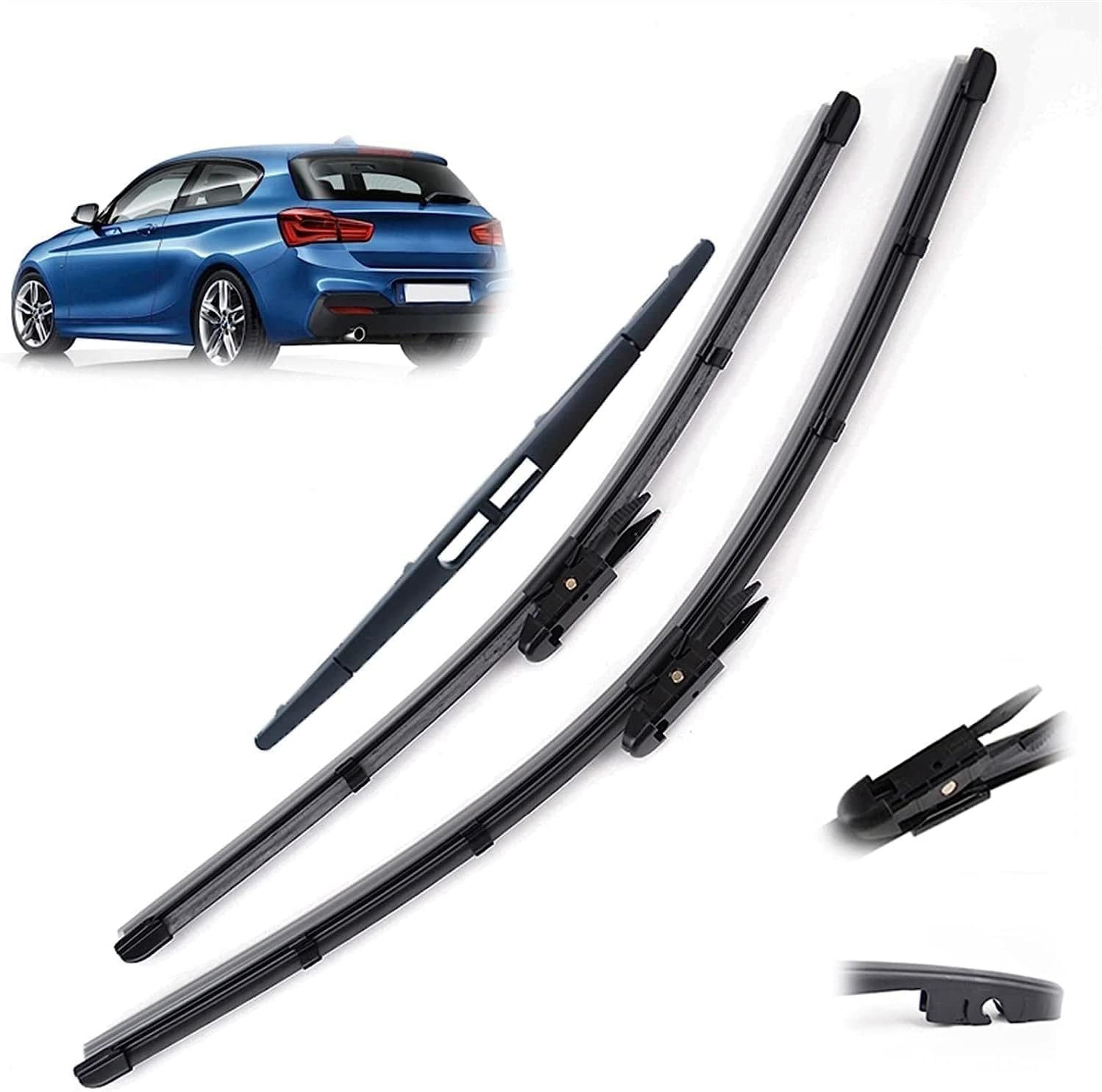 MadongJ Windshield Windscreen Wiper Blades for BMW 1er F20 F21 2011 2012 2013 2014 2015 2016 2017, Replacement Blades All-Weather Performance Streak-Free Windshield Wipers