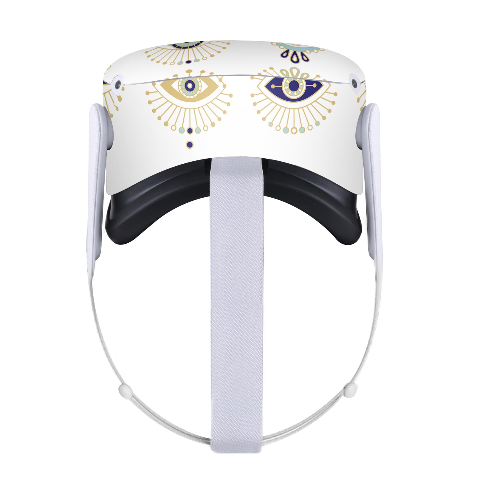 Head Case Designs Officially Licensed Cat Coquillette Blue Gold Art Mix Vinyl Sticker Skin Decal Cover Compatible with Meta Quest 2