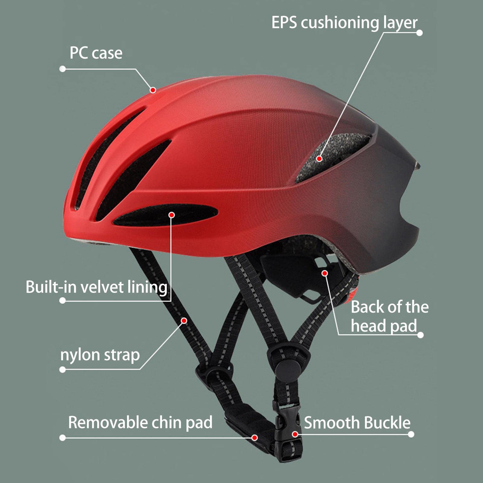 Caschetto Bici Leggero - Per Ciclismo, Skateboard E Sport All'Aperto