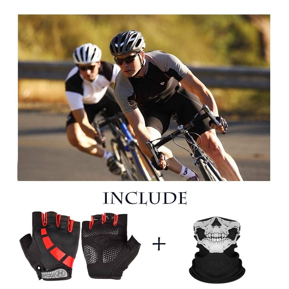 Nesirooh Guanti Bici MTB Uomo e Donna, Guanti Ciclismo Estivi Gel Mezze Dita per Bicicletta Palestra Arrampicata Montagna Corsa Sport