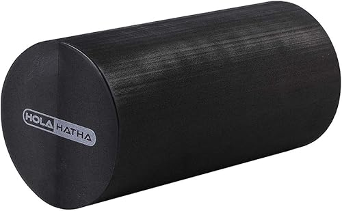 HolaHatha Rodillo de espuma EVA sólido portátil de alta densidad para masaje de espalda de tejido profundo, terapia de pantorrillas, masaje de