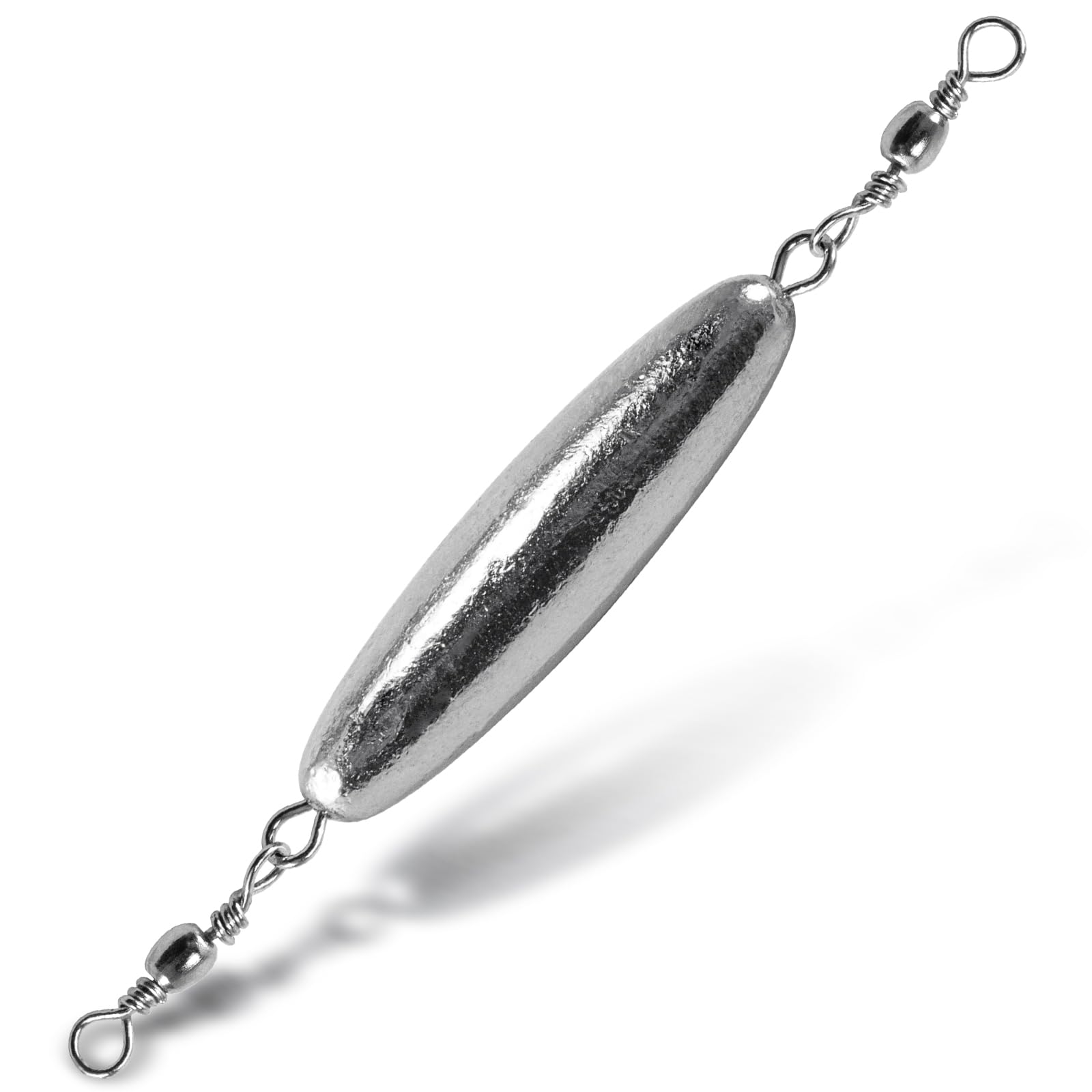 Dr.Fish 10 Pack in-line Trolling Sinkers with Double Swivel Torpedo Weight Lead Fishing Sinkers Double Ring Saltwater Freshwater Salmon Walleye Trolling