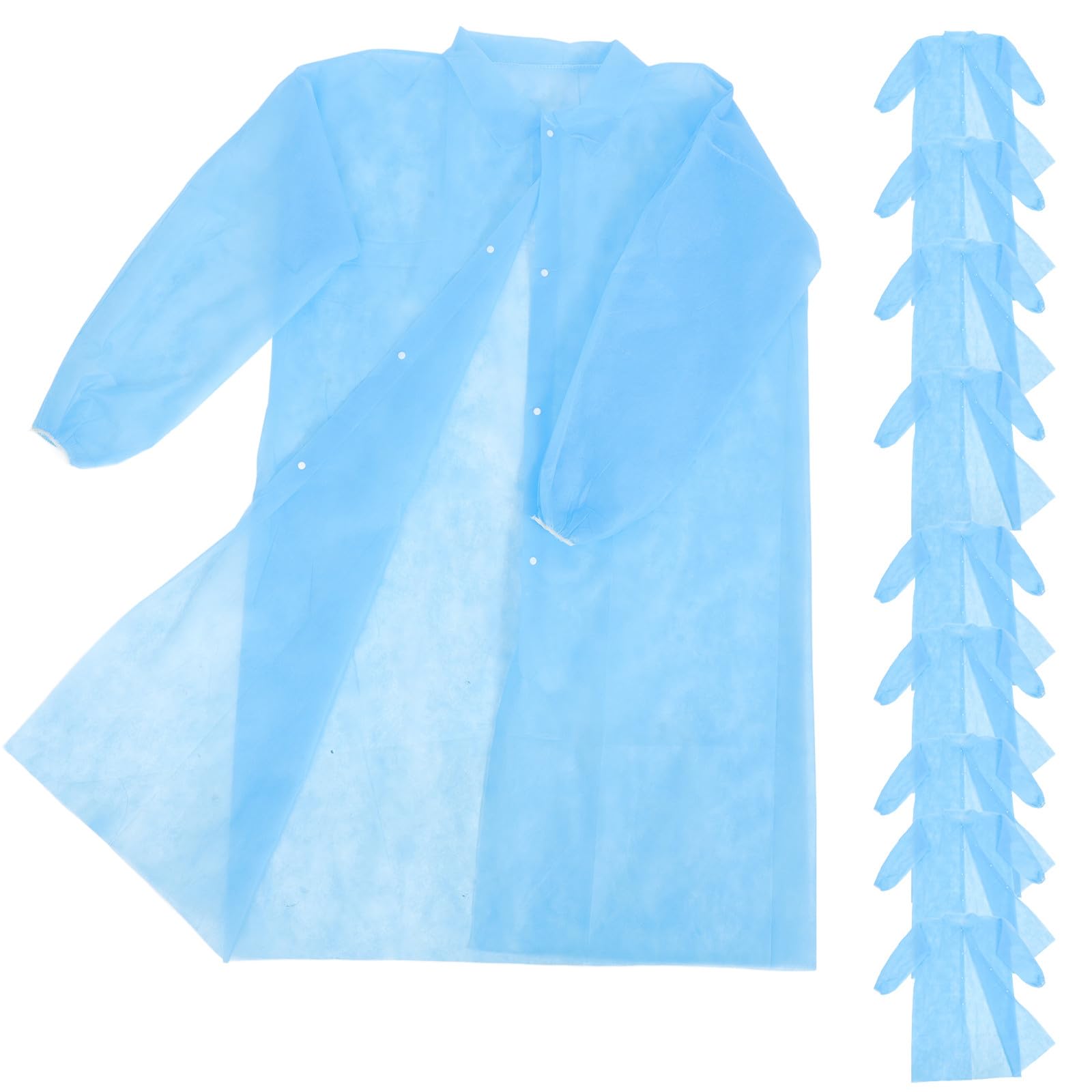 Sosoport 10pezzi Camici Monouso Laboratorio Blu Non Tessuto, Leggeri e Facili da Indossare, Vestibilità 3xl per Ambienti di Lavoro Protetti