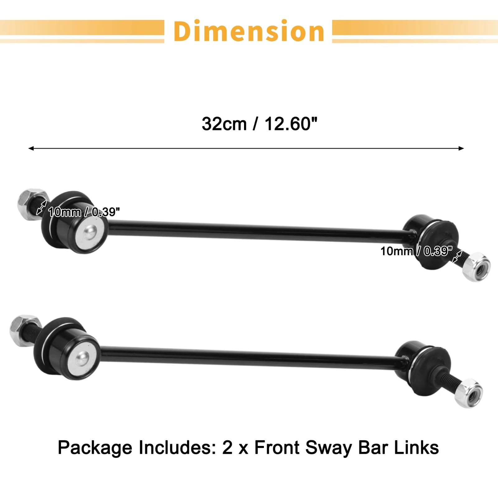Bieletas de Barra estabilizadora Delantera 2 Piezas Bieleta de Barra estabilizadora Delantera 1580517/50700941 Compatible con Fiat 500 C 2009-2020 para Qubo 2008-2015 2016 2017 2018 2019 2020
