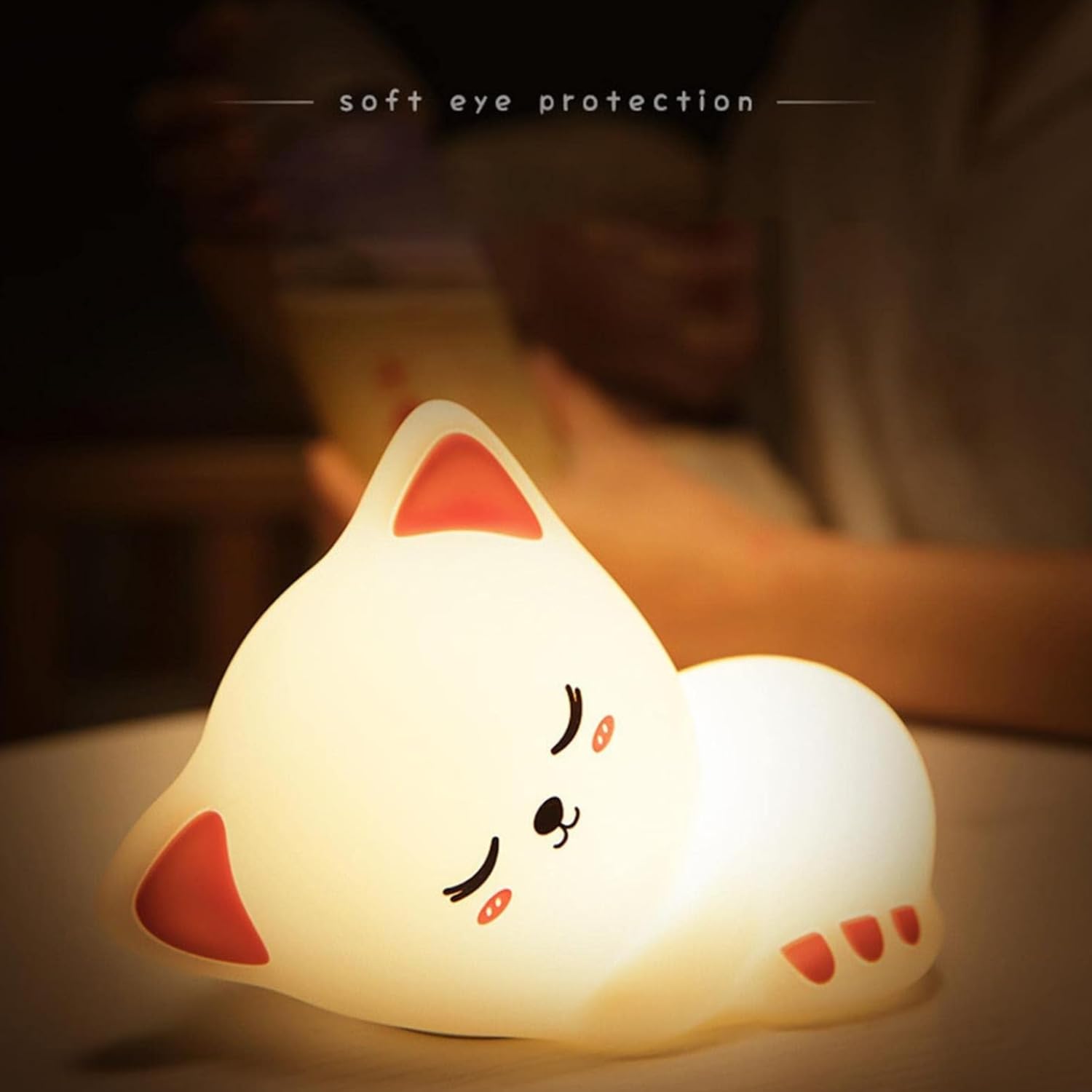 NYRWANA Sleeping Light, Night Lamp for Kids, Night Light for Bedroom, Birthday Gift, Cute Table Lamp, Silicone Rechargeable Lamps with Charging Plug, Valentine Gift for Girlfriend (Multicolor) 4