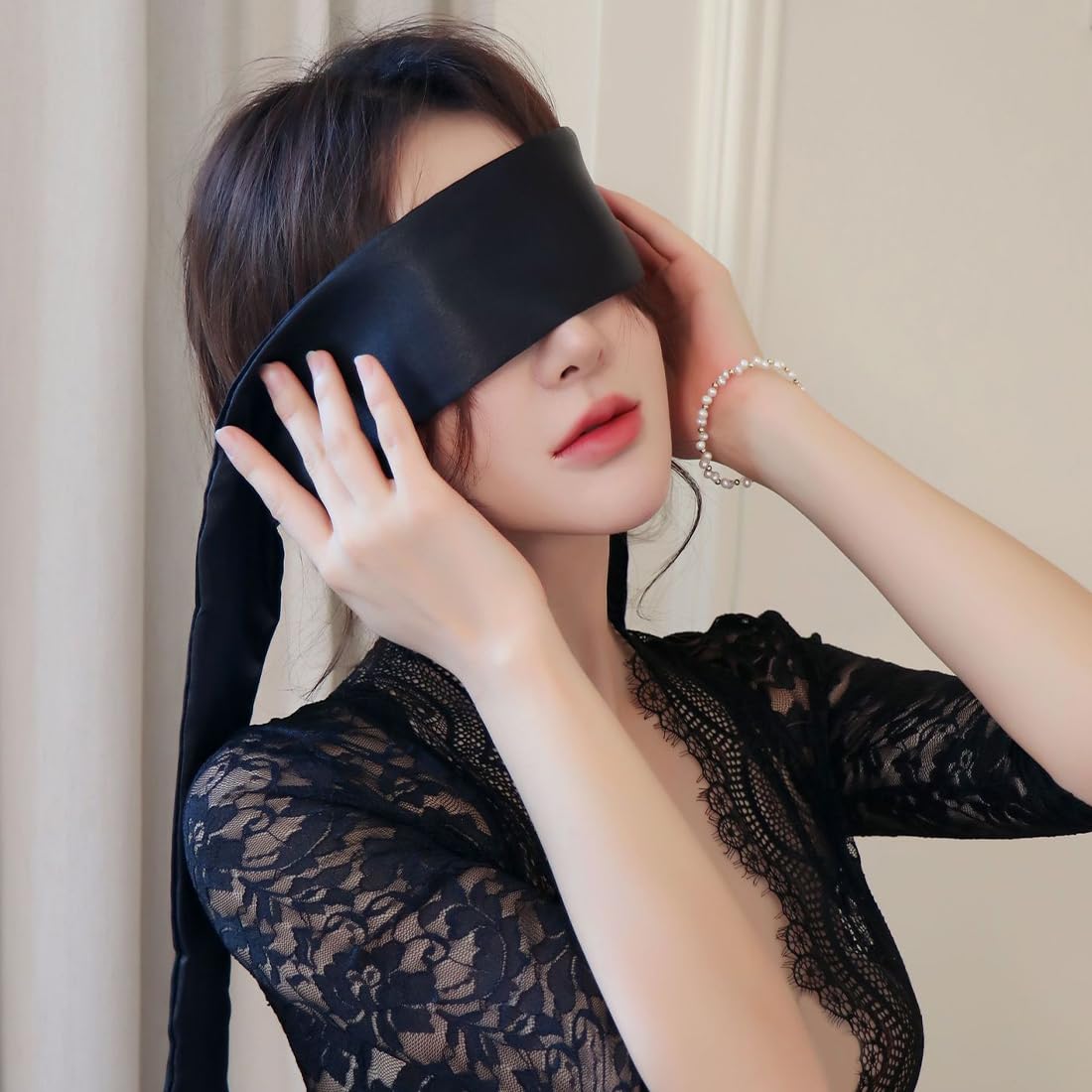 Schlafmaske Aus Satin – Weich, Verstellbar, Lichtdicht Für Reise & Zuhause