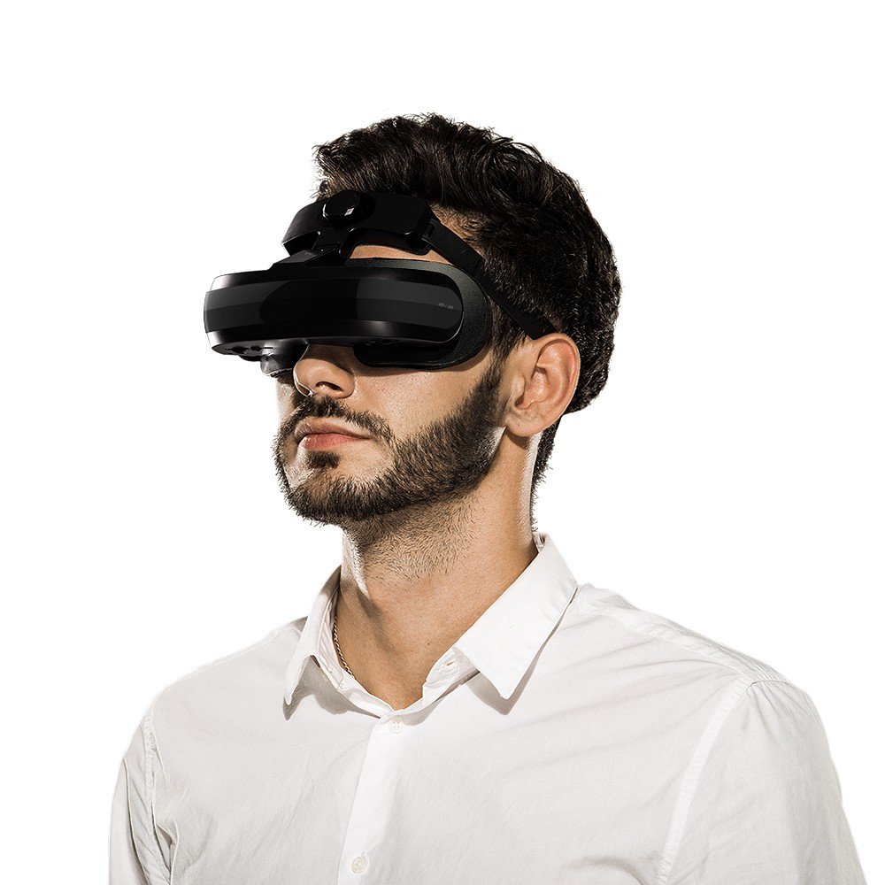 [4K Theatre] H2 Smart Video 3D Occhiali, Casco Virtuale Montato Sulla Testa Vr Realtà Virtuale,Nero,Taglia unica