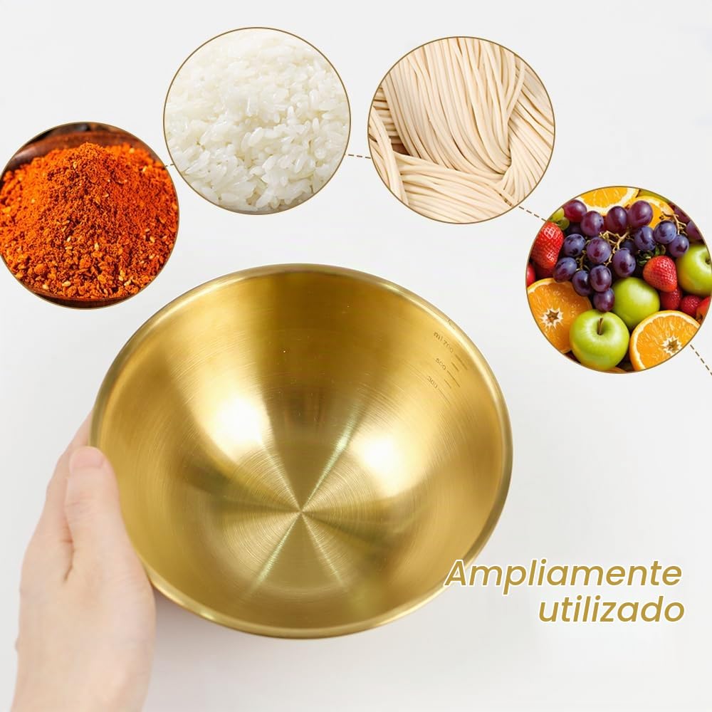 8 Piezas Cuenco Dorado 17 cm de Acero Inoxidable Cuenco Ensalada Dorado Cuencos Apilables Acero Inoxidable Dorados Cuencos de Cocina para Ensalada Sopa Arroz Fideos Ramen Fruta (17 x 7 cm)