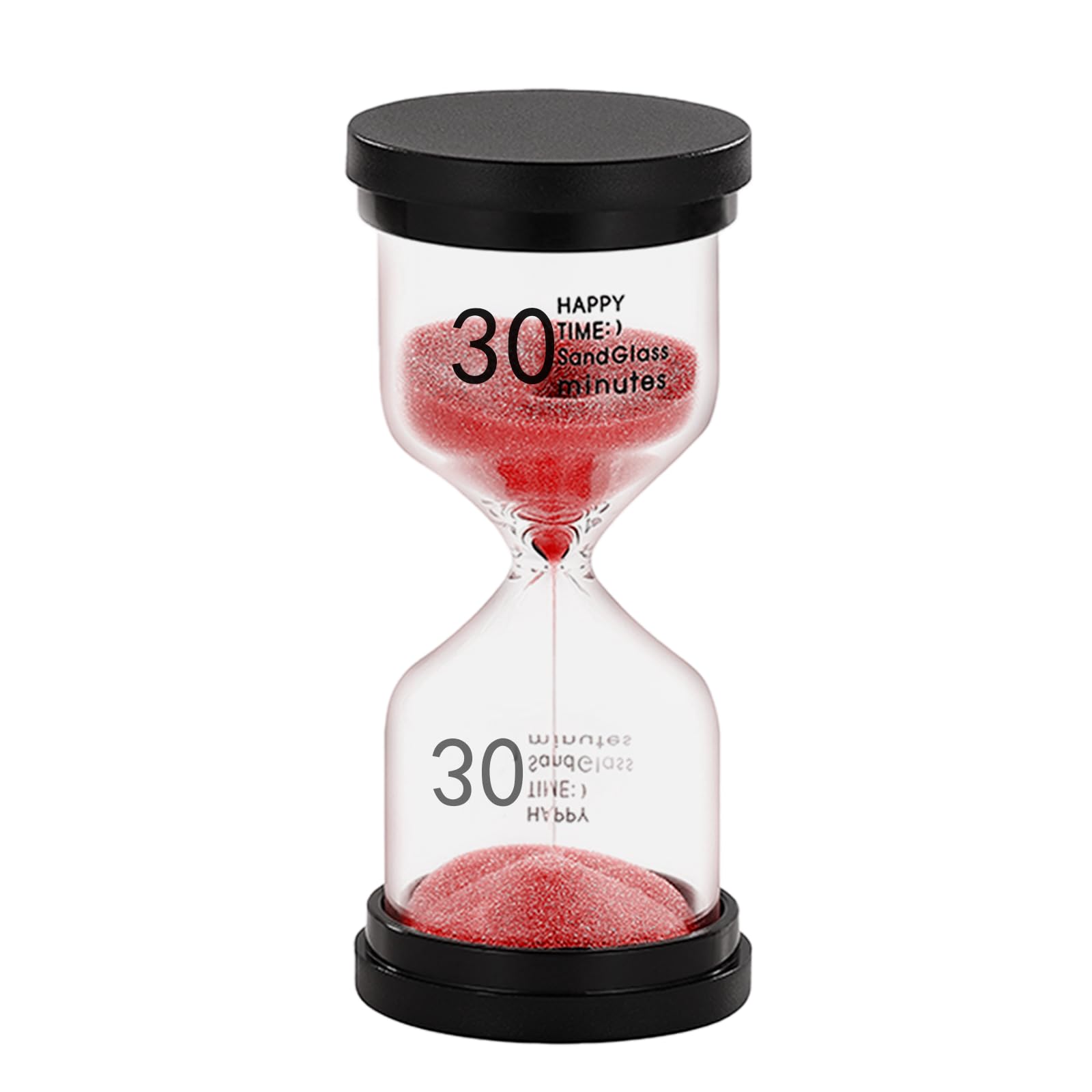 30 Minute Sand Timer, Plastic Sand Clock, Acrylic Unbreakable Hourglass Sand Watch 30 Min, Reloj de Arena 30 Minutoes, Small Hour Glass Sandglass for Kids, Classroom, Games (Red)