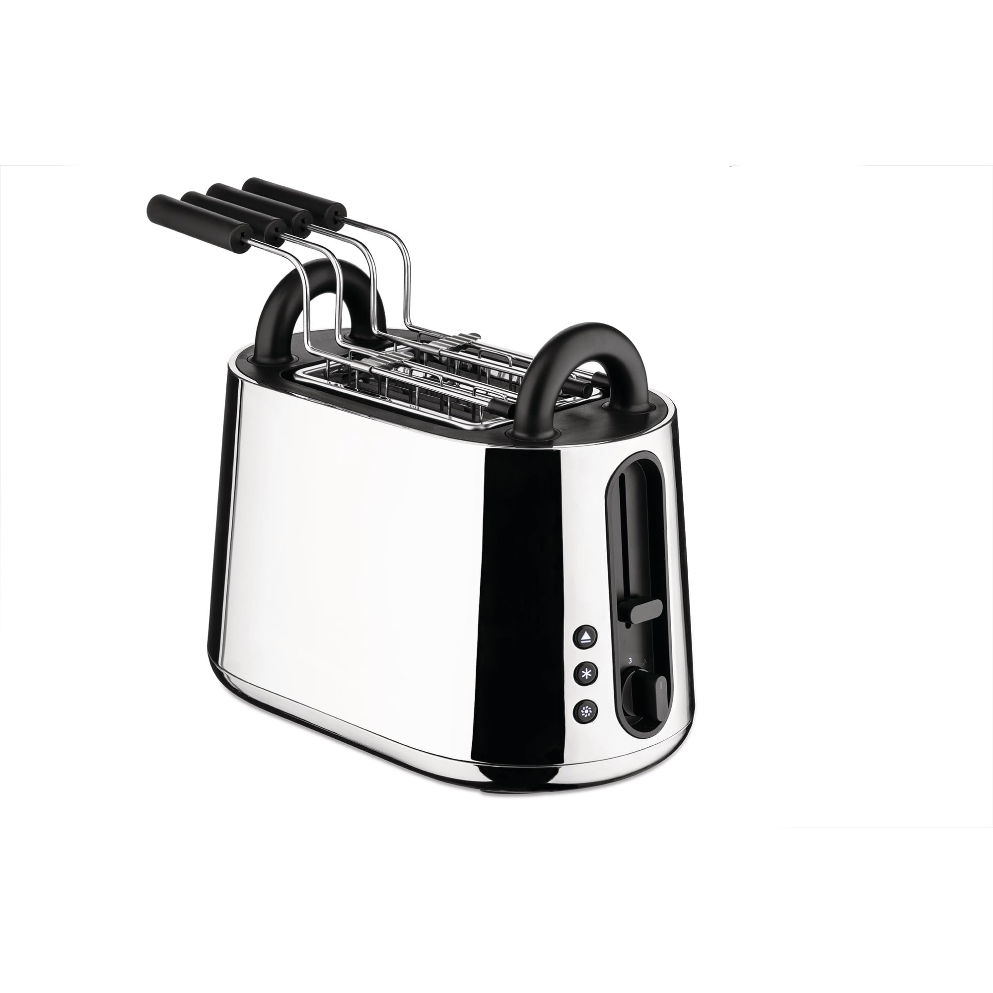 Alessi Toru NE03RA B - Set di Due Pinze per Tostapane, in Acciaio Inossidabile 18/10 e Resina Termoplastica, Nero
