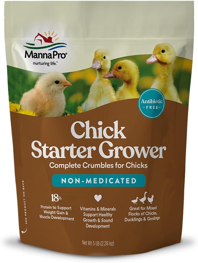 Chick Starter Feed, Non-Medicated Chicken Feed with Vitamins & Minerals, Complete Nutrition for Baby Chicks, 5 lb Bag