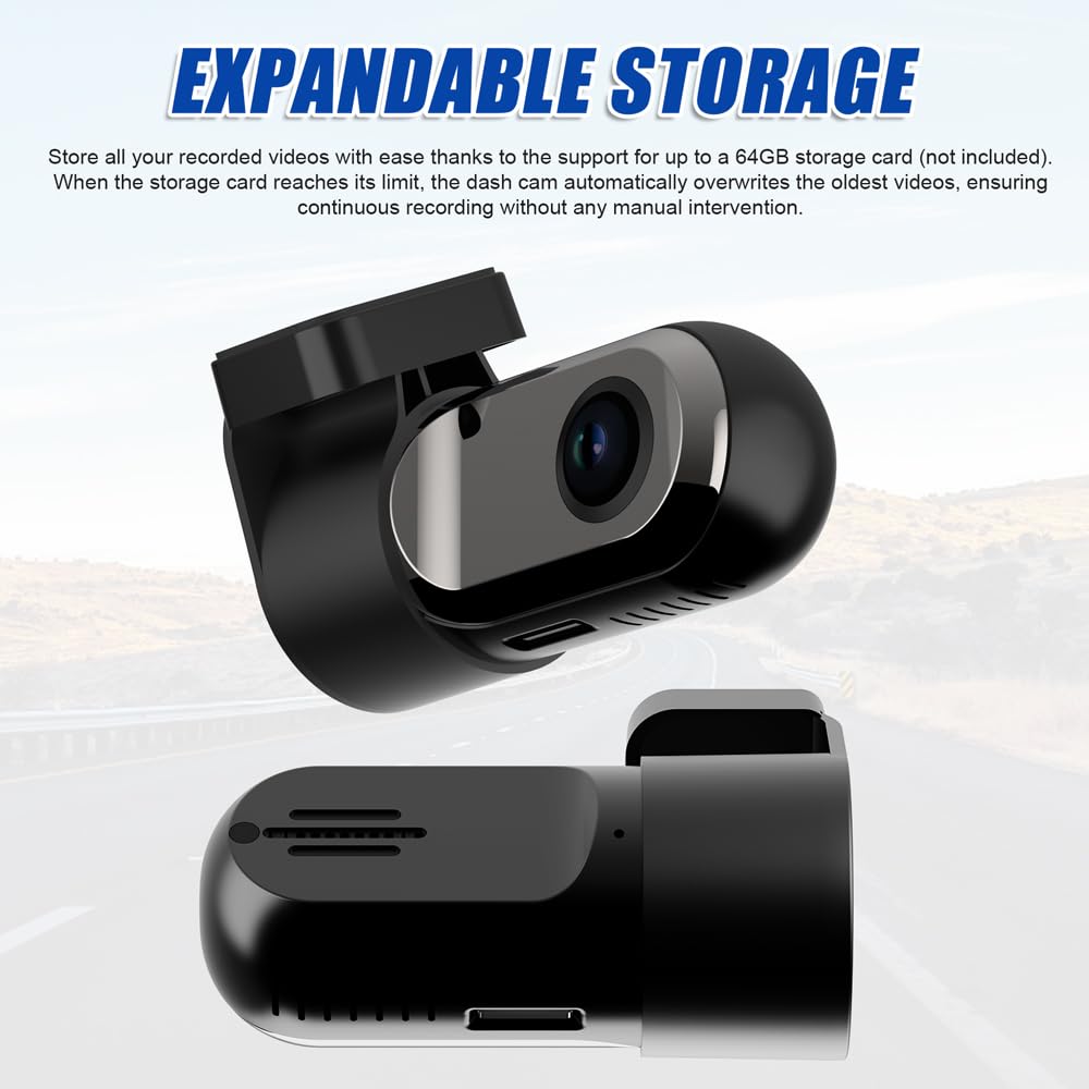 Dashcam USB Shkalacar Con Rotazione 360°, Grandangolo 140°, Visione Notturna E ADAS – Registra In 720P, Supporta MicroSD Fino A 64GB, Perfetta Per Interni Ed Esterni - 4