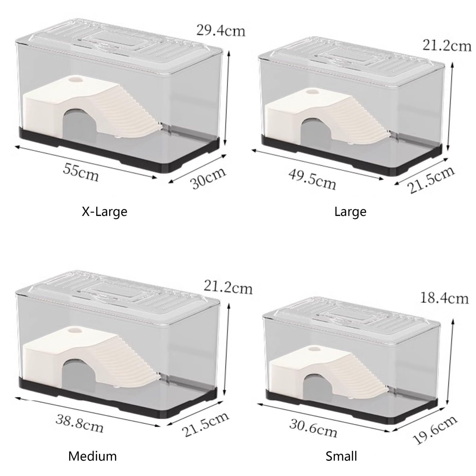 Acuario para Tortugas Tanque de observación Tortugas Transparente: Acuario Escritorio for alimentación y(Grande)