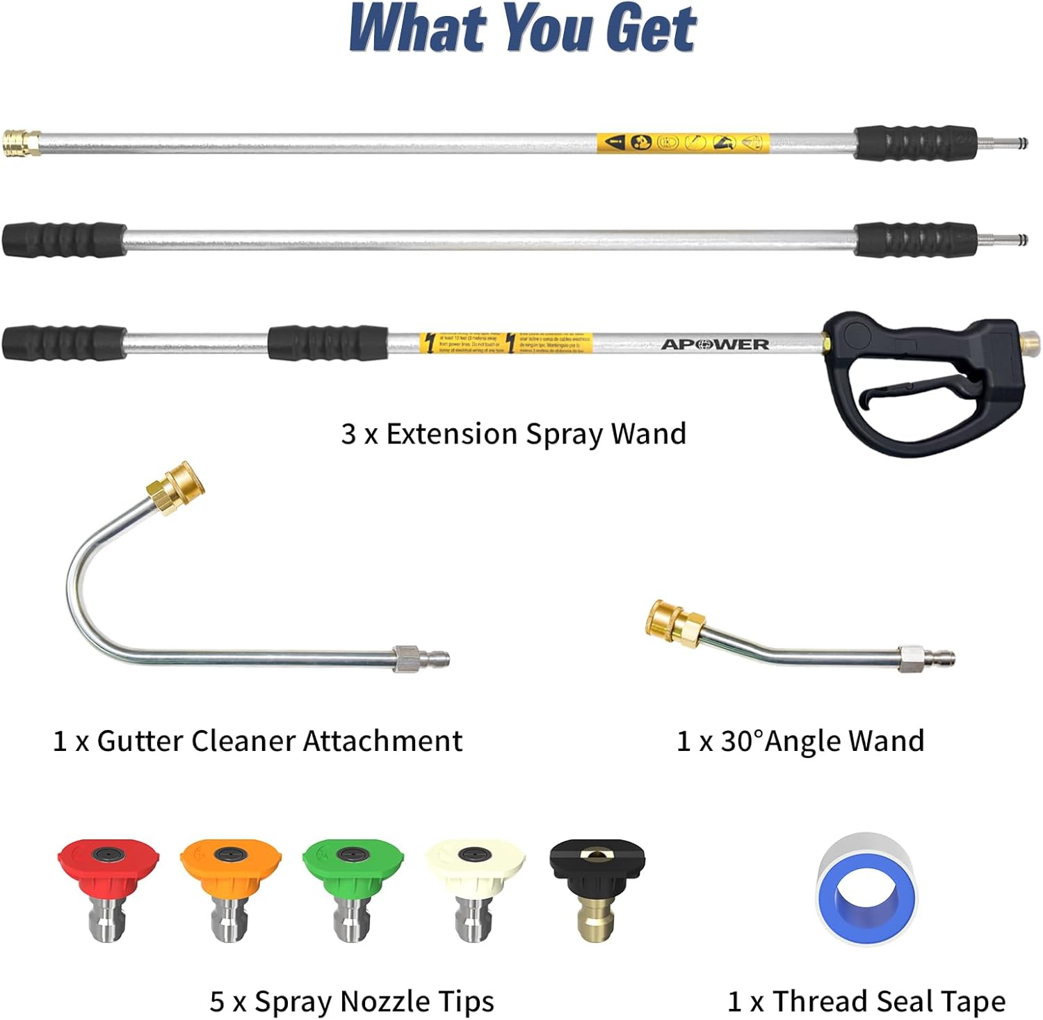 Pressure Washer Extension Wand 9 Ft for Gas and Electric Power Washers, Pressure Washing Gutter Cleaner Attachment Accessories