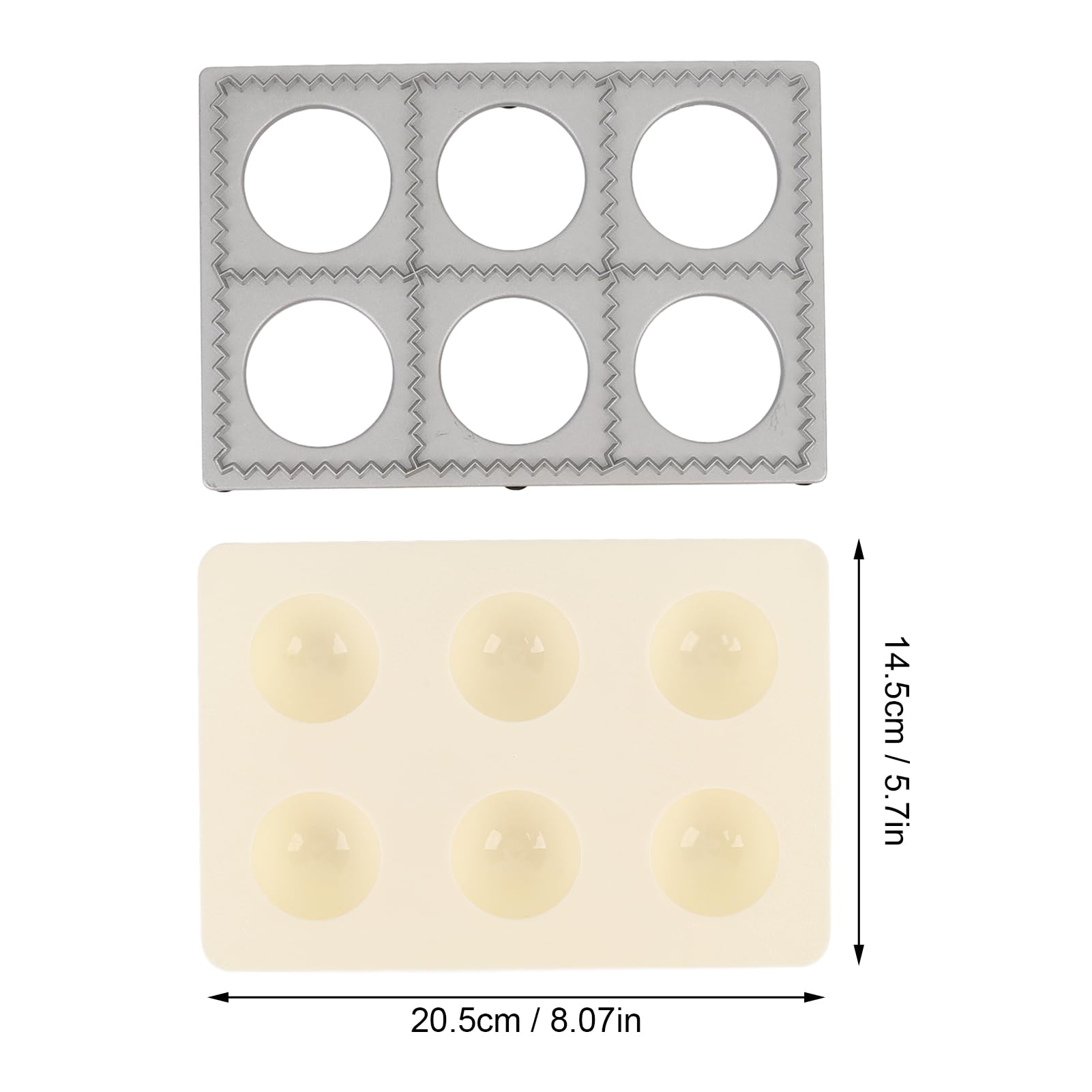Ravioli Maker Pressa per Ravioli Pasta Maker 6 Fori Lega di Alluminio ABS Facile da Usare per la con Design Rotondo Adatto per Alimenti
