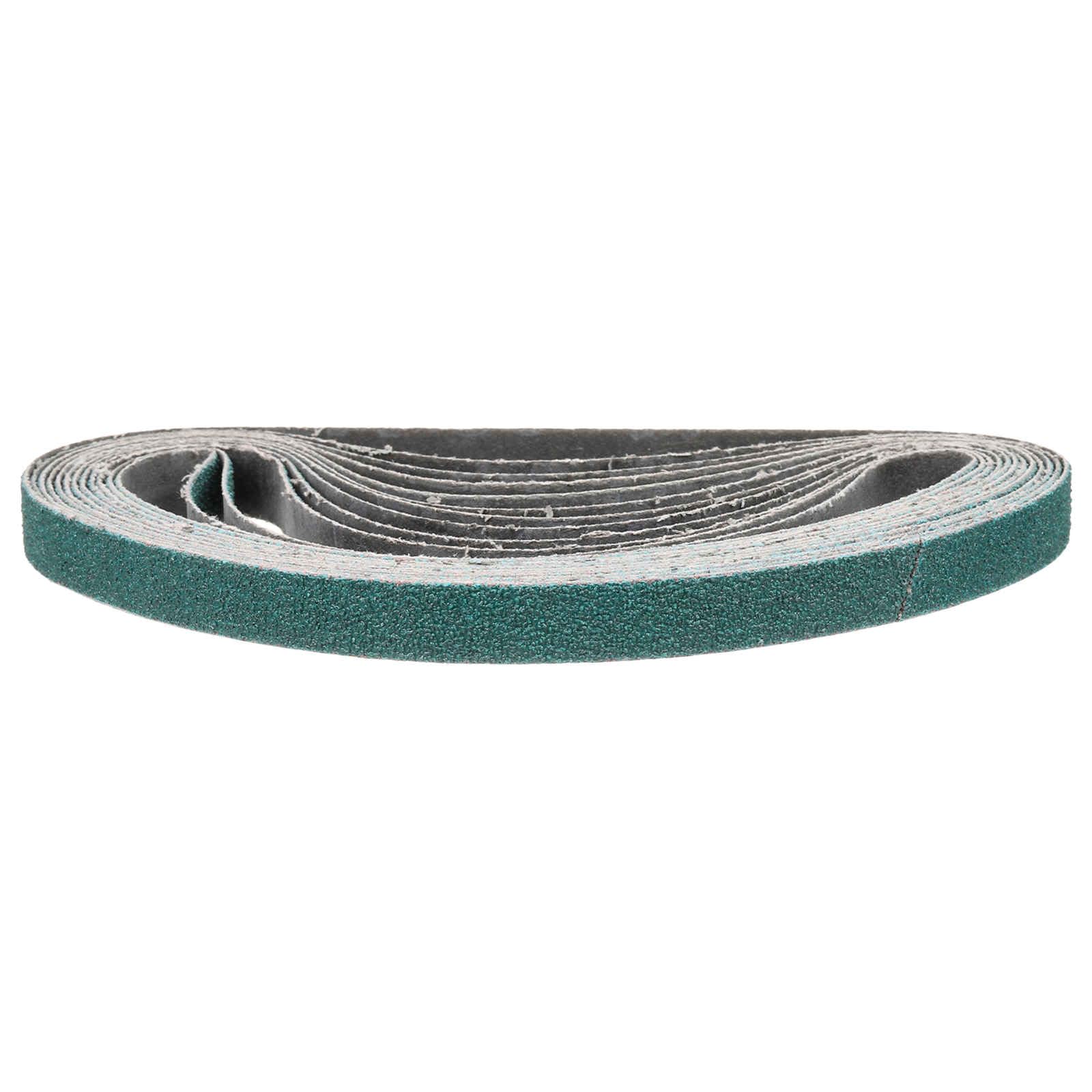 CoCud 10mm x 533mm Sanding Belt, 10 Pcs 80 Grit Zirconia Knife Sharpener Belts Work Sharpening for Belt Sander Knife Carving Tool Metal Working