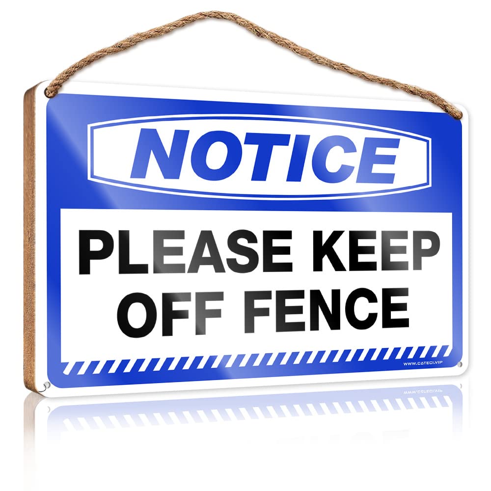 FZFN Wood Plaques For Crafts Notice Please Keep Off Fence Wooden Sign Outdoor Signs And Decor Rustic Kitchen Decor And A(23X35CM)
