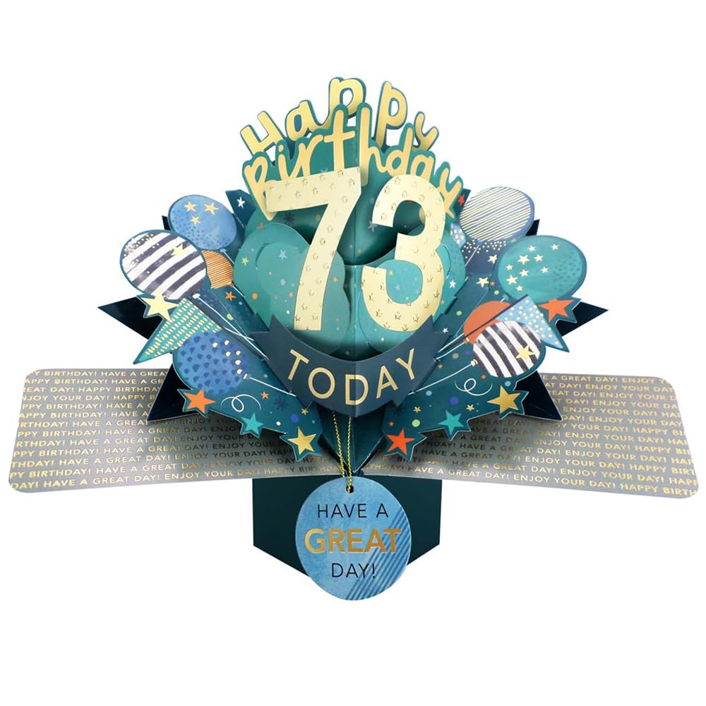 73 Today Happy 73rd Birthday Pop-Up Greeting Card Love Kate's Pop Up Cards Him Design POP237MC73 — image 1