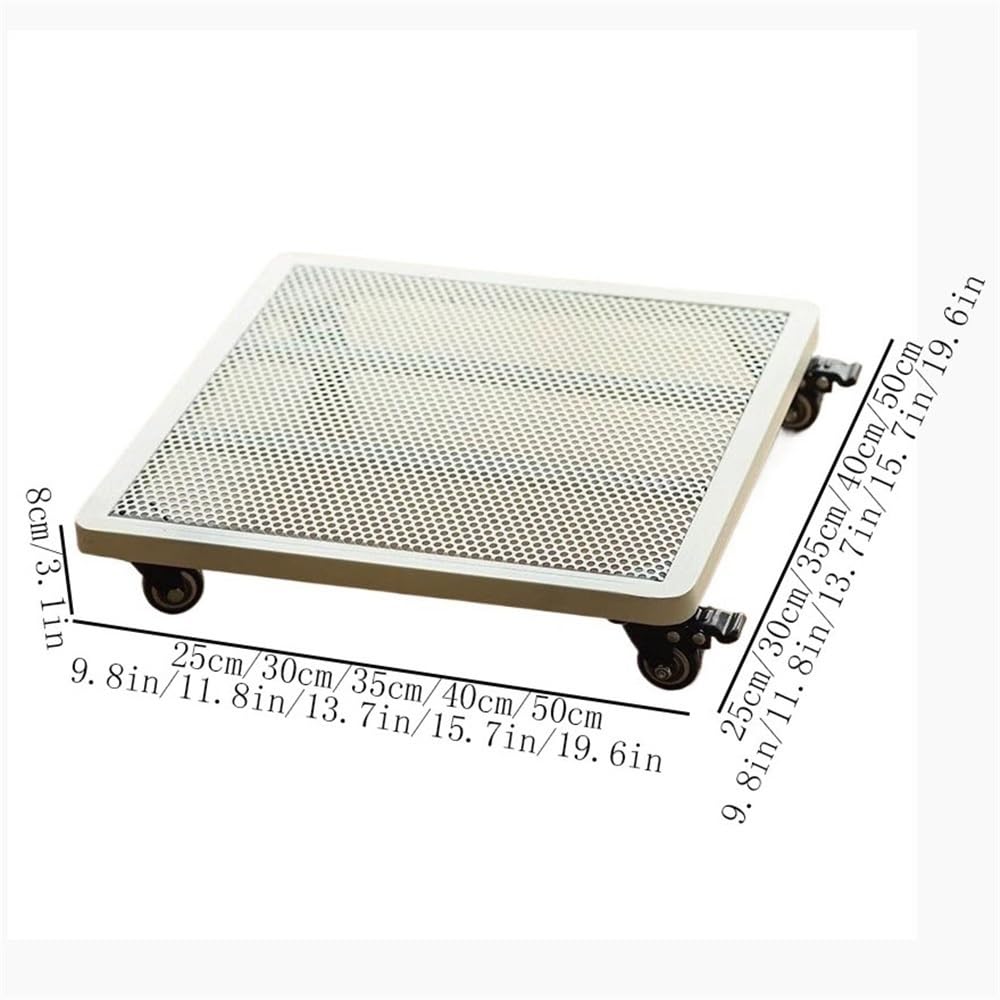 Soporte para plantas Palet metálico for bonsái con celosías cuadradas, rueda universal freno y base for maceta(Medio)