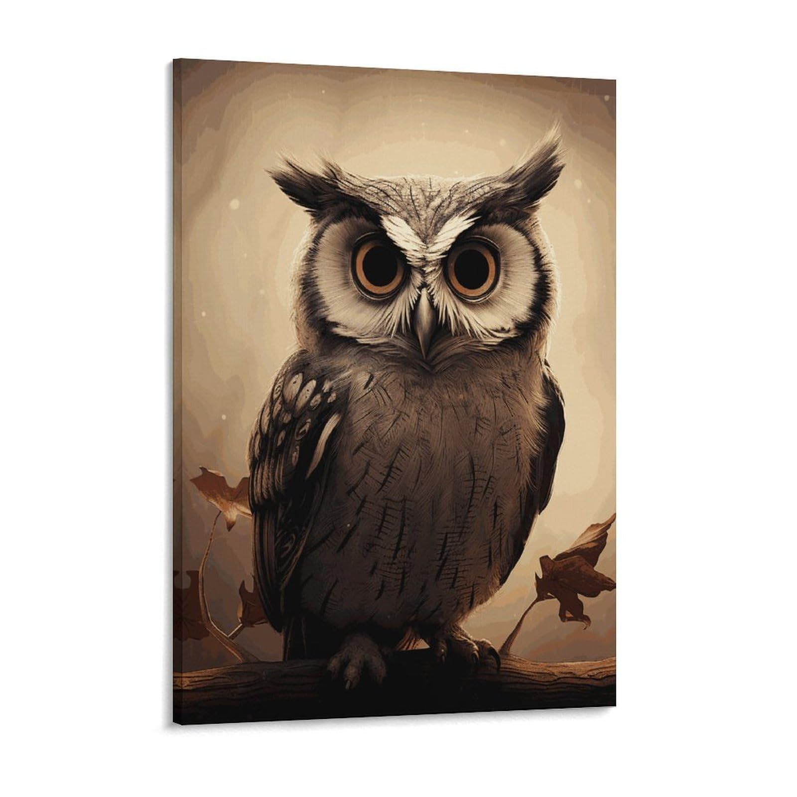 NTVOWPZO Cute Owl Canvas Wall Art for Bedroom 18x24inch Canvas Prints Artwork for Walls Modern Picture Artwork Painting for Living Room Aesthetic Wall Paintings for Bathroom Kitchen Office Decor