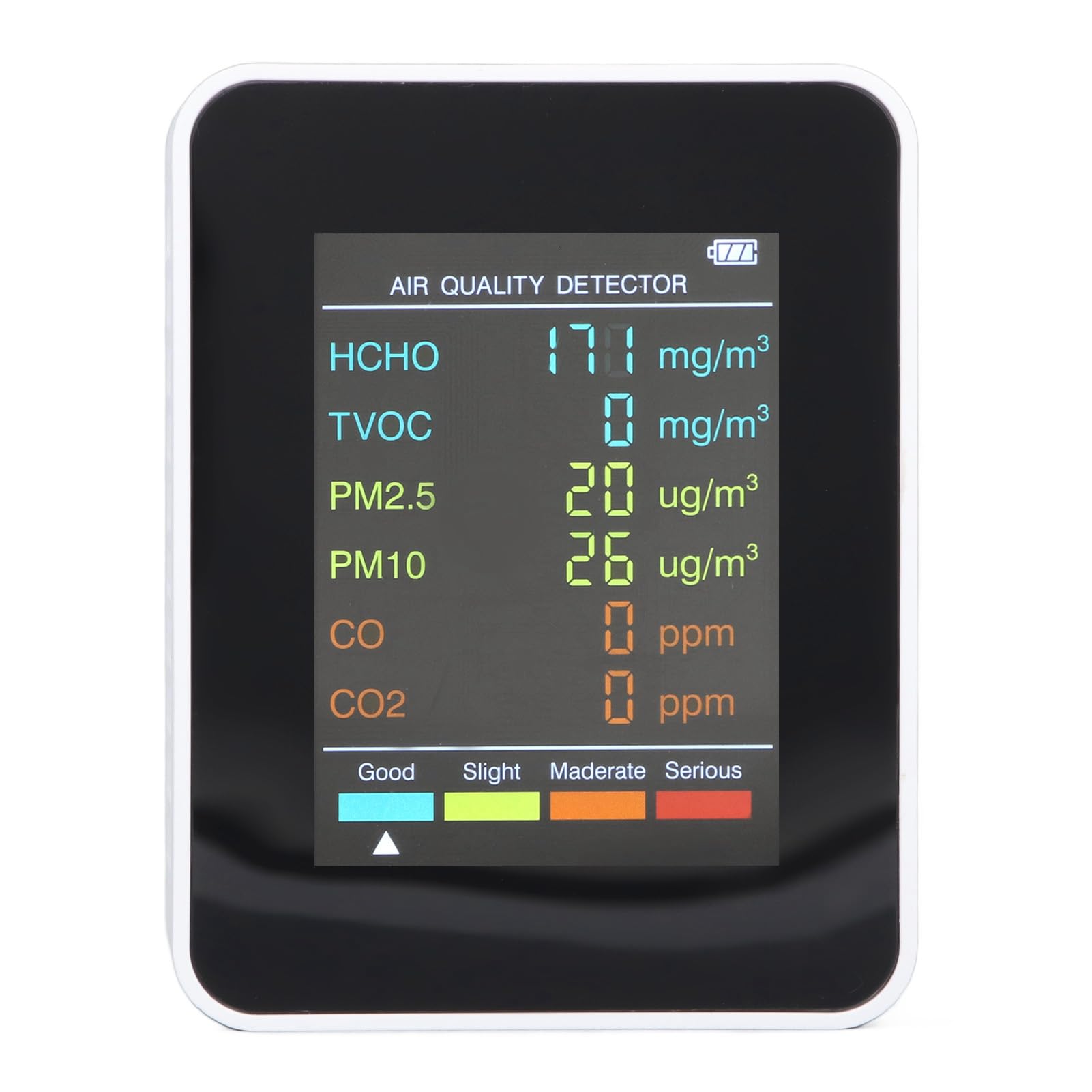 Testeur de qualité Smartair Portable, Testeur de qualité l'Air Préfessionall Indoor Air Quality Monitor Quality Monitor Indoor Portable Meters for Home and Office (White)