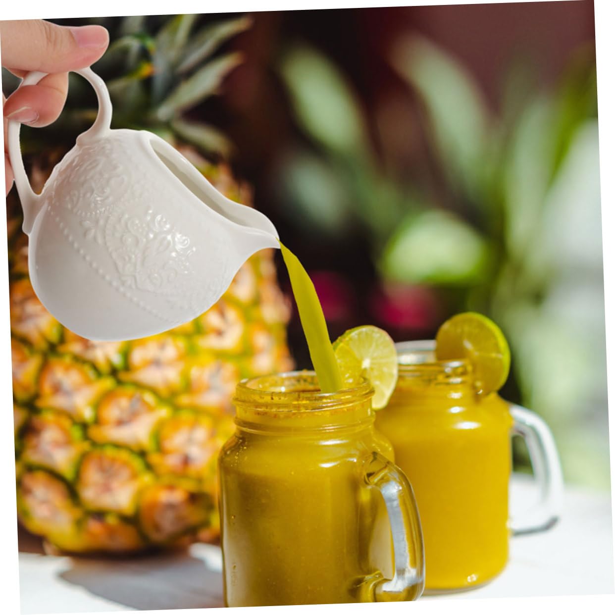 Jarra Fácil de de Limpiar para Elegante Diseño para y Adecuado Café Azucarero Leche Cerámica de Color Claro 2 Pcs en Uso Diario Cocina