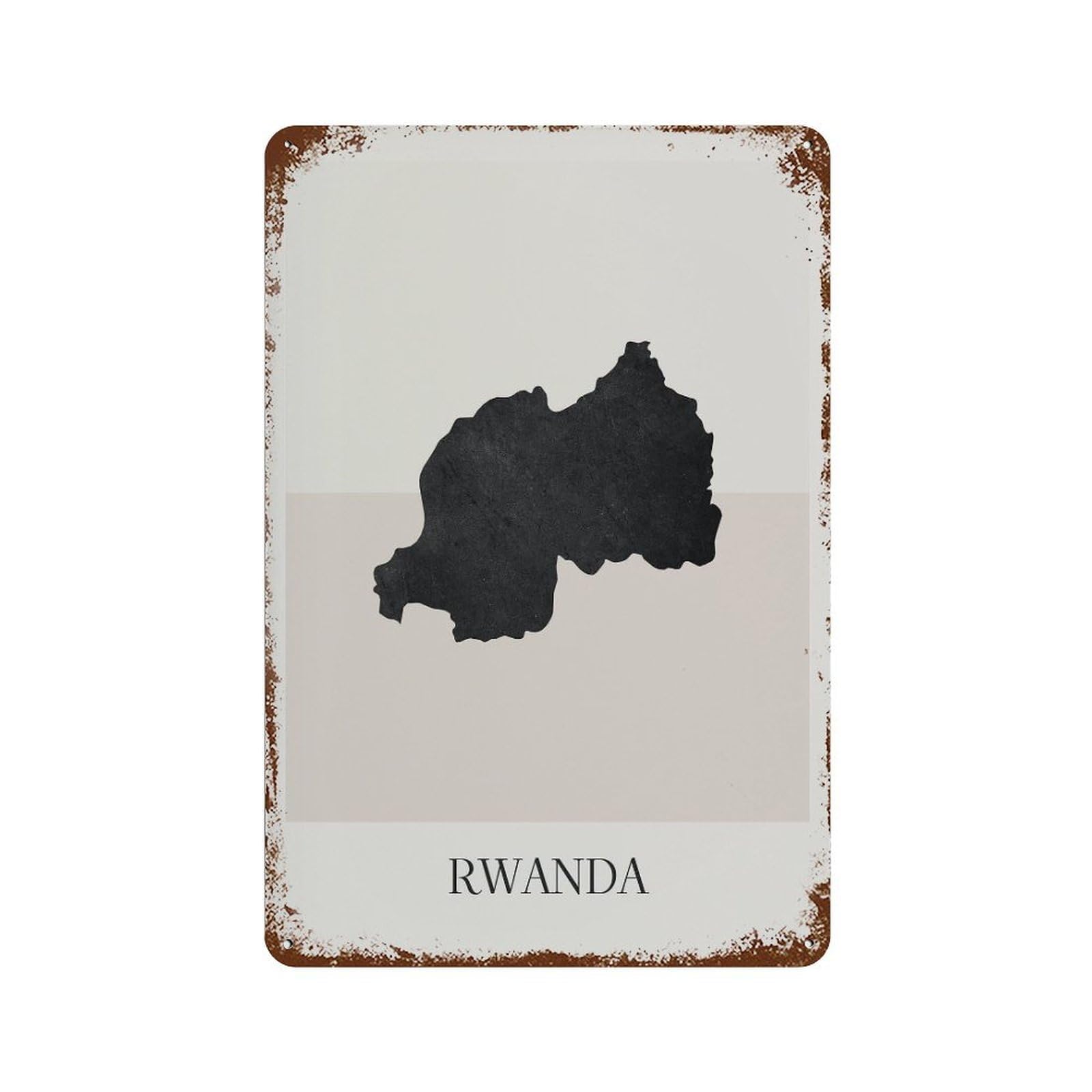 xiaoxiaoshen Rwanda Map Minimalist Boho Decor For Home Or Gift Wall Decor Art Metal Tin Poster Modern Home Decor Art Home Bar Shop Decorations Vintage Sign 30x20cm