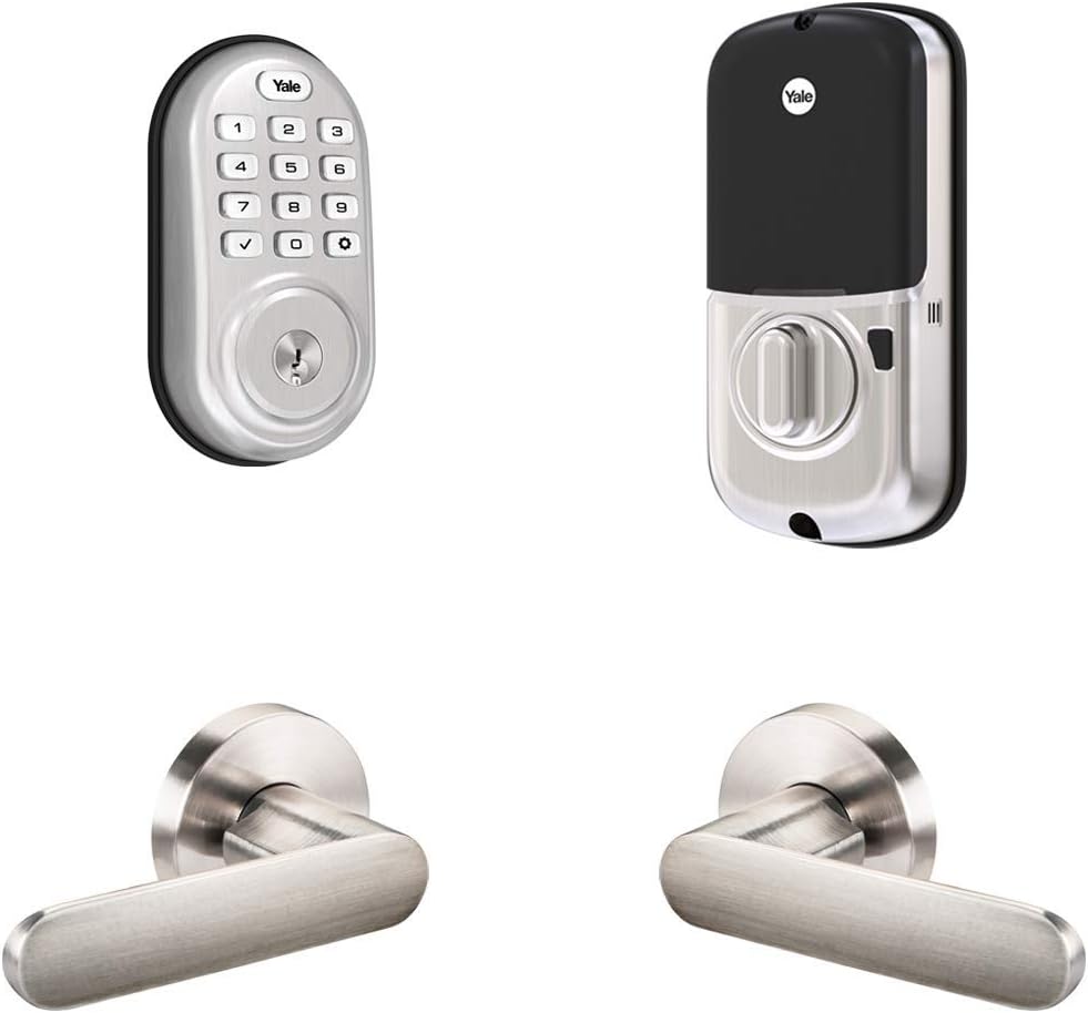 YaleSecurity B-YRD216-ZW-KC-619 Yale Assure Lock Z-Wave with Kincaid Works with Ring Alarm, Smartthings, and Wink Smart Keypad Deadbolt with Matching Lever, Satin Nickel