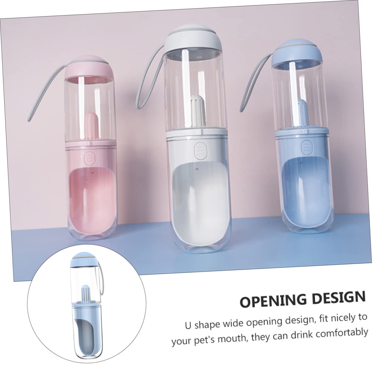 HOLIDYOYO Pet Water Feeder 330ml Dog Water Bottle Leakproof Travel Bowl Easy to Carry Separate Lid and Cleaning Components