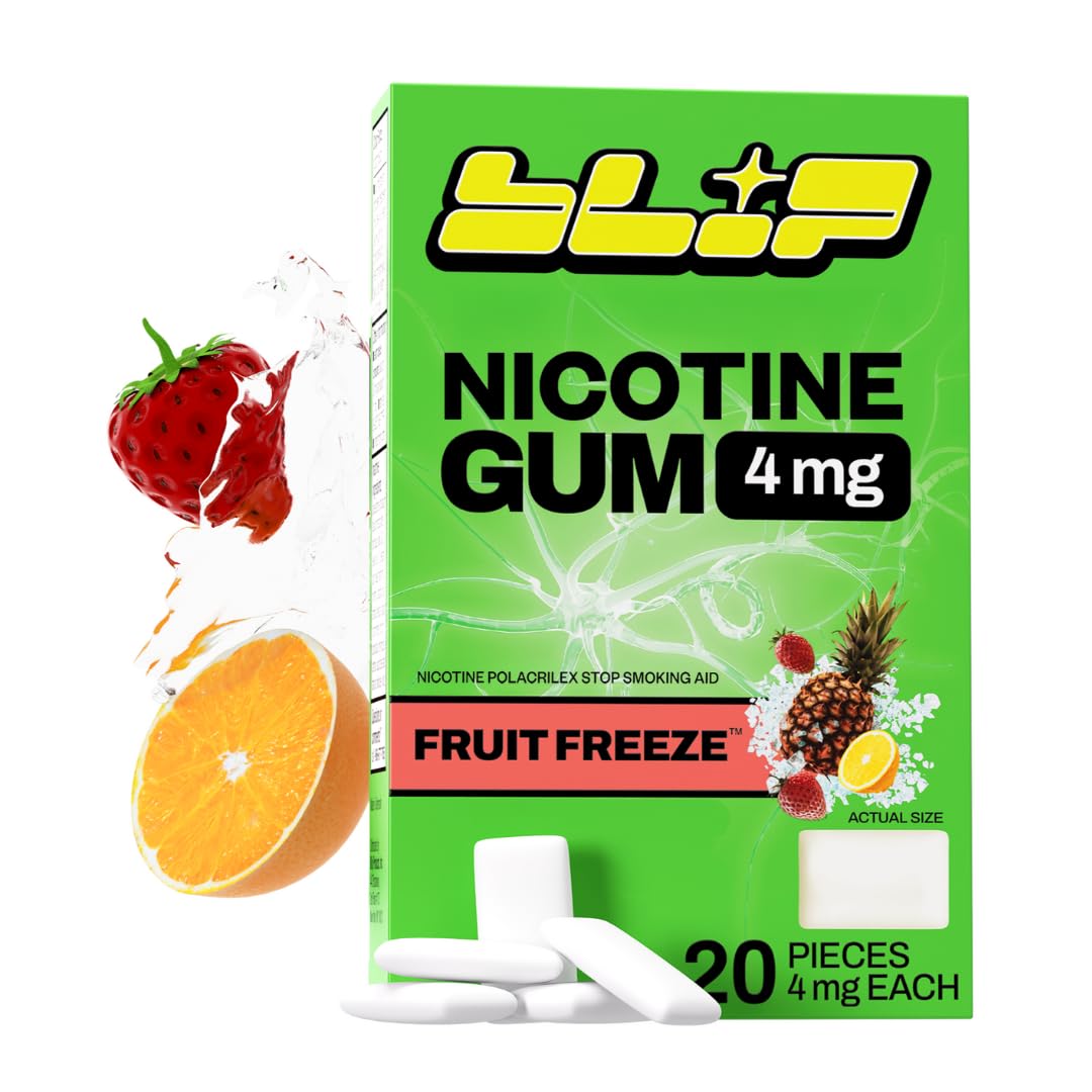 Blip NRT Nicotine Gum - 4mg Fruit Freeze (20 Count) - Help Quit Smoking Aid, Reduce Cravings - Nicotine Replacement Therapy