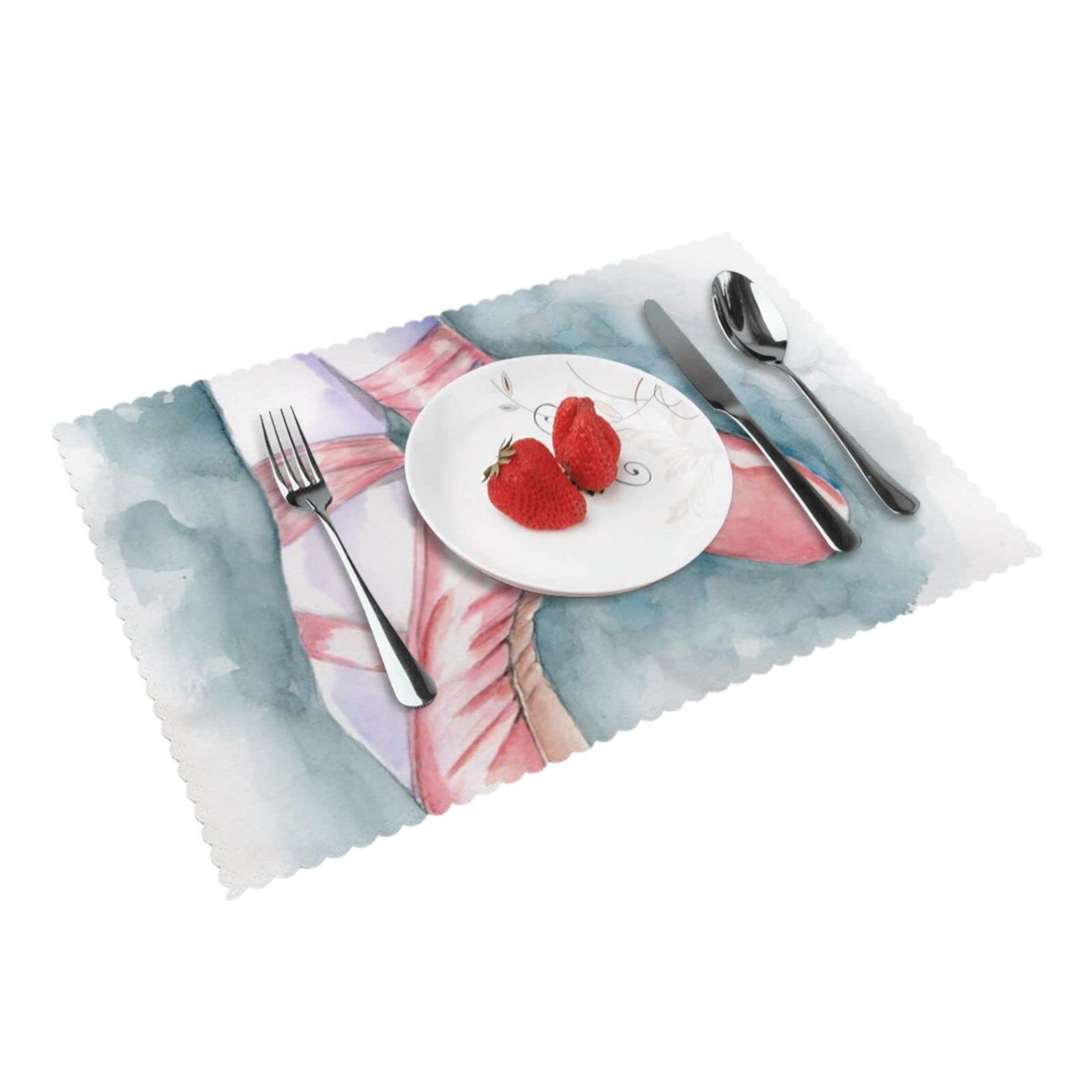 Ballet Dancer Placemats Set Of 4 Home Dining Gifts Non-Slip Table Mats Heat Resistant Table Placemats 45x30 Cm