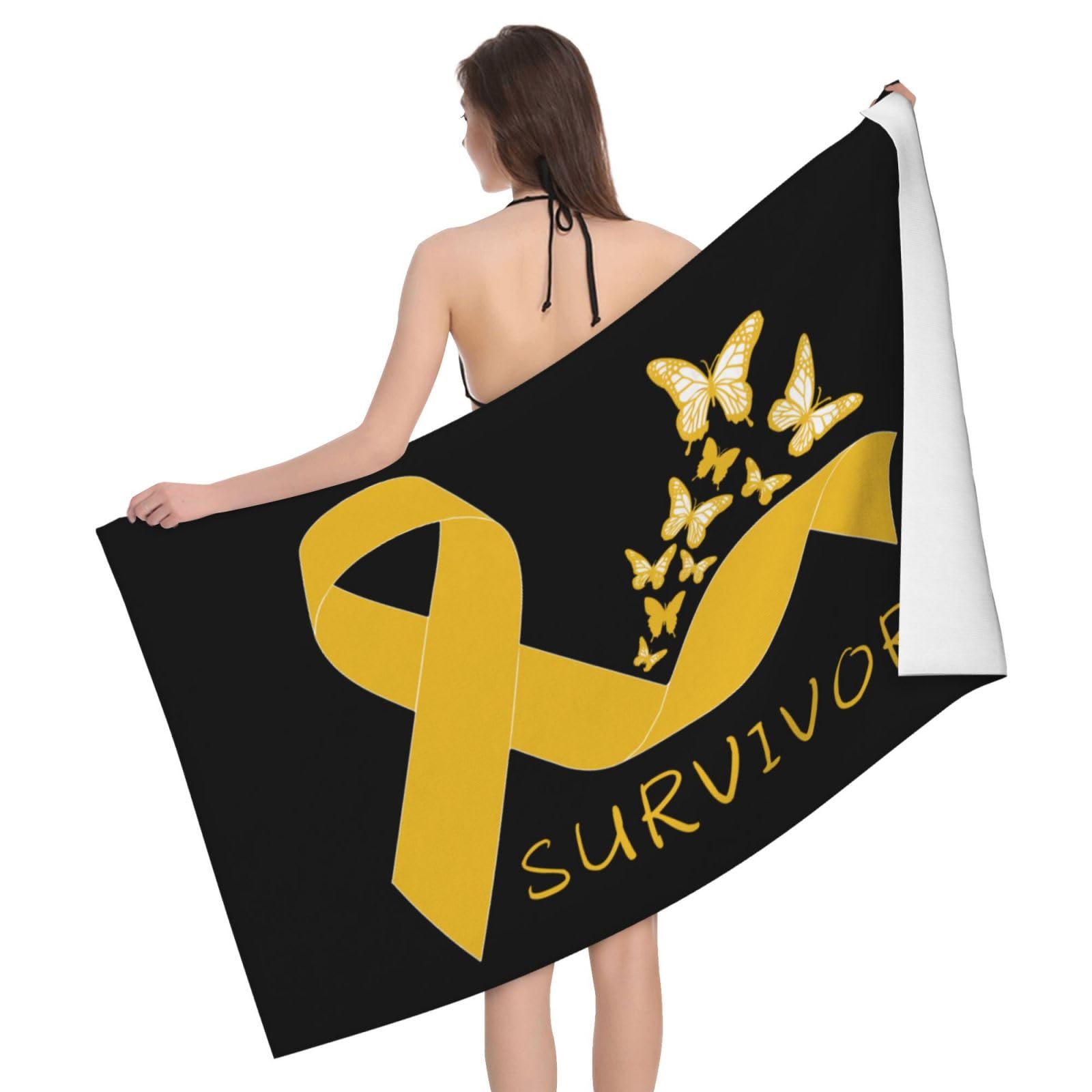 HLBSDM Microfiber Appendix Cancer Survivor Beach Towel Quick Dry Soft Sand Free Beach Towels for Pool Swim Beach Lightweight Thin Towels