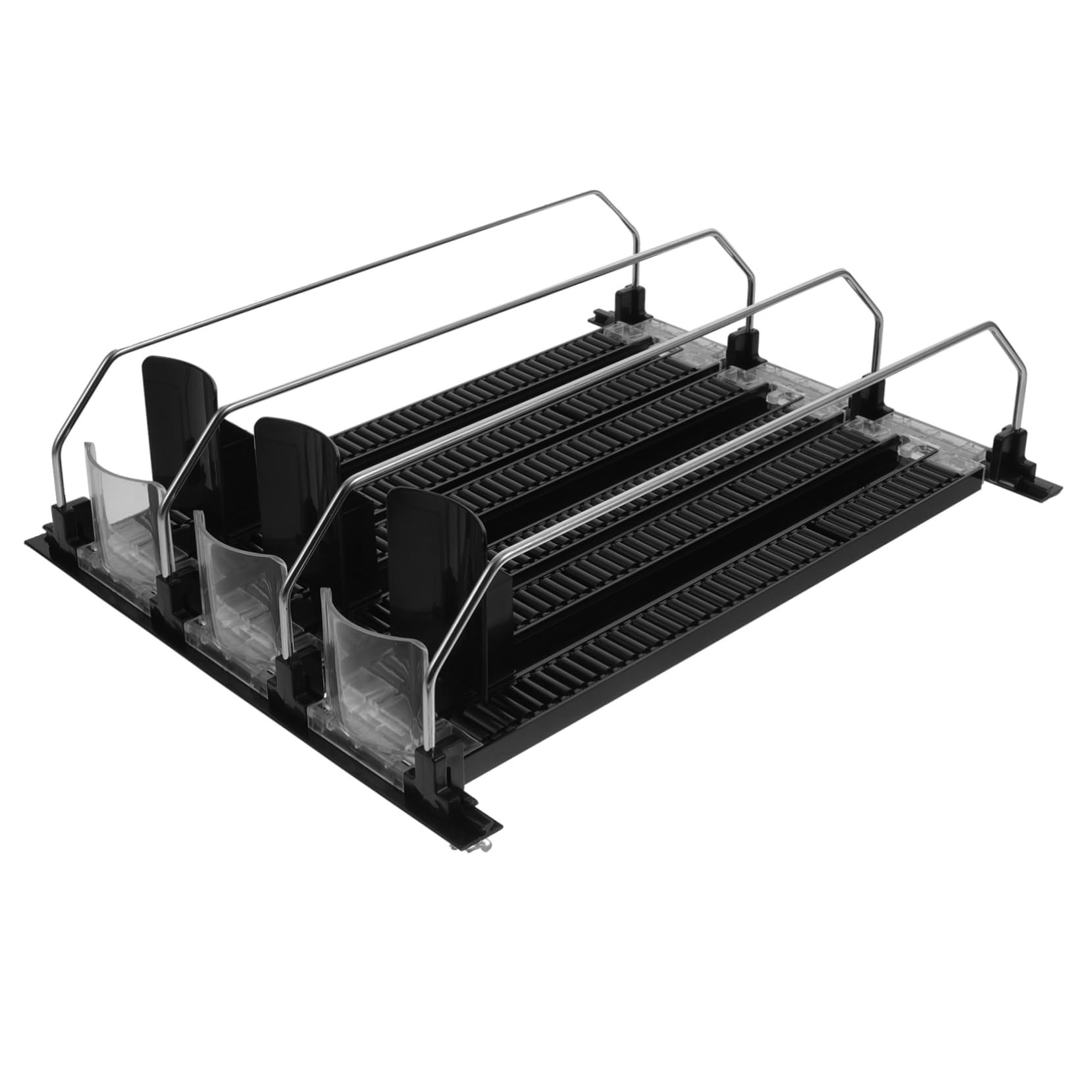 Cabilock Dispensador Automático de Bebidas Fácil de Instalar, Organizador de Latas de Refresco, 3 Piezas, Abs y Acero Inoxidable, Nevera