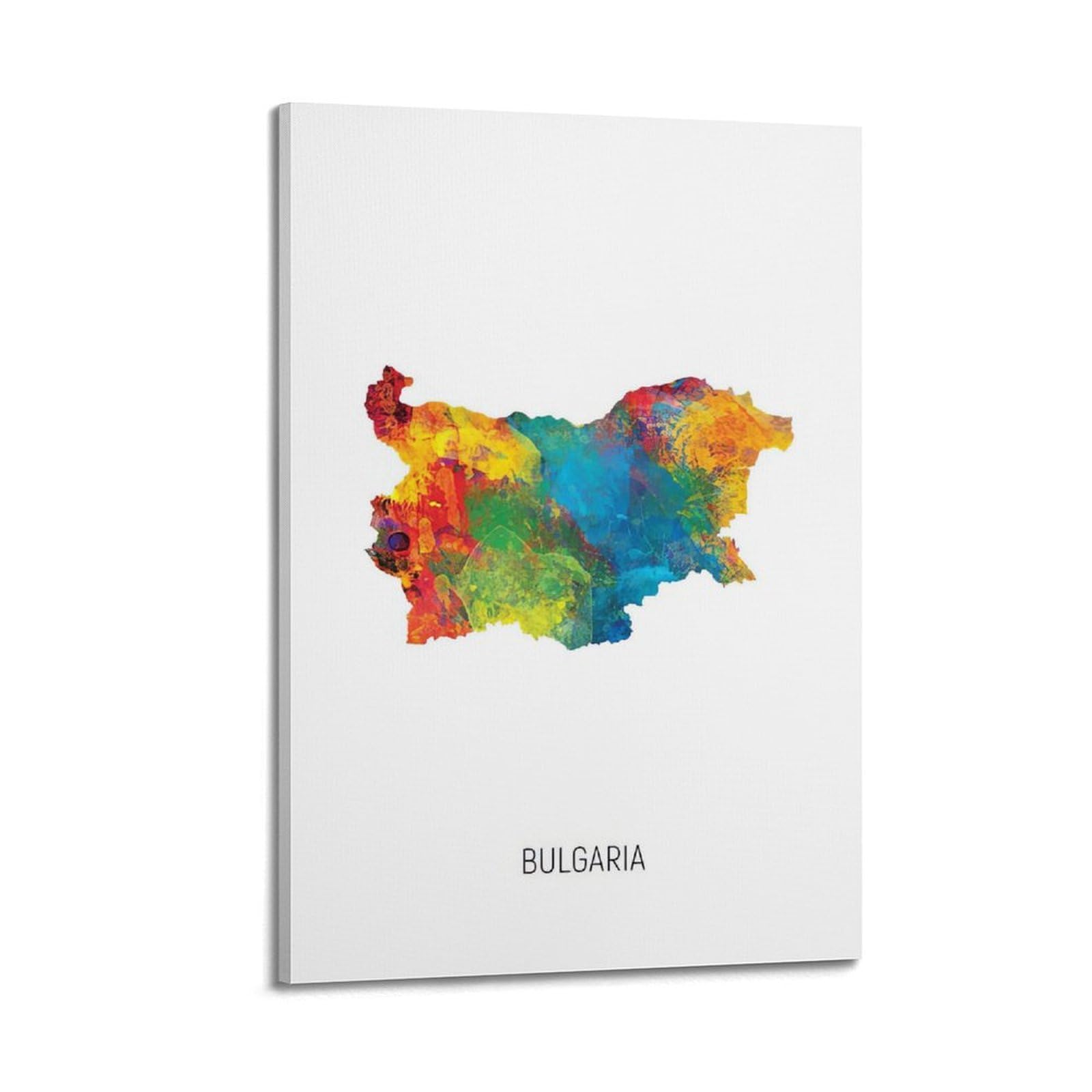 MJZLQN Map Poster Of Bulgaria With Watercolor Poster Decorative Painting Canvas Wall Posters And Art Picture Print Modern Family Bedroom Decor Posters 24x36inch(60x90cm)