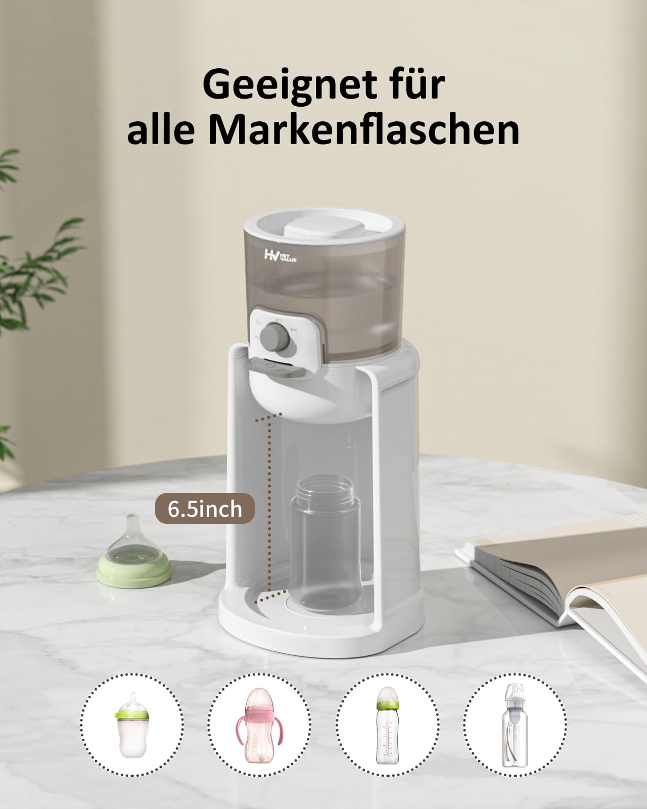 Scaldabiberon per neonati, scaldacollo istantaneo, distributore di acqua per la produzione istantanea di bottiglie di formula, 4 temperature 72H, termostato intelligente, dispenser di acqua calda