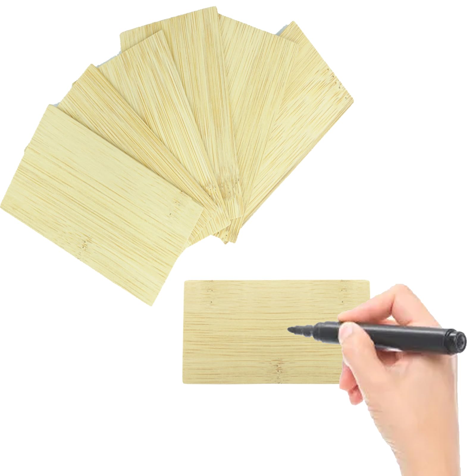 Fogli di Bambù Inciso per Biglietti da Visita Fai da Te, 20 Pezzi Assi di Legno per Carte Regalo