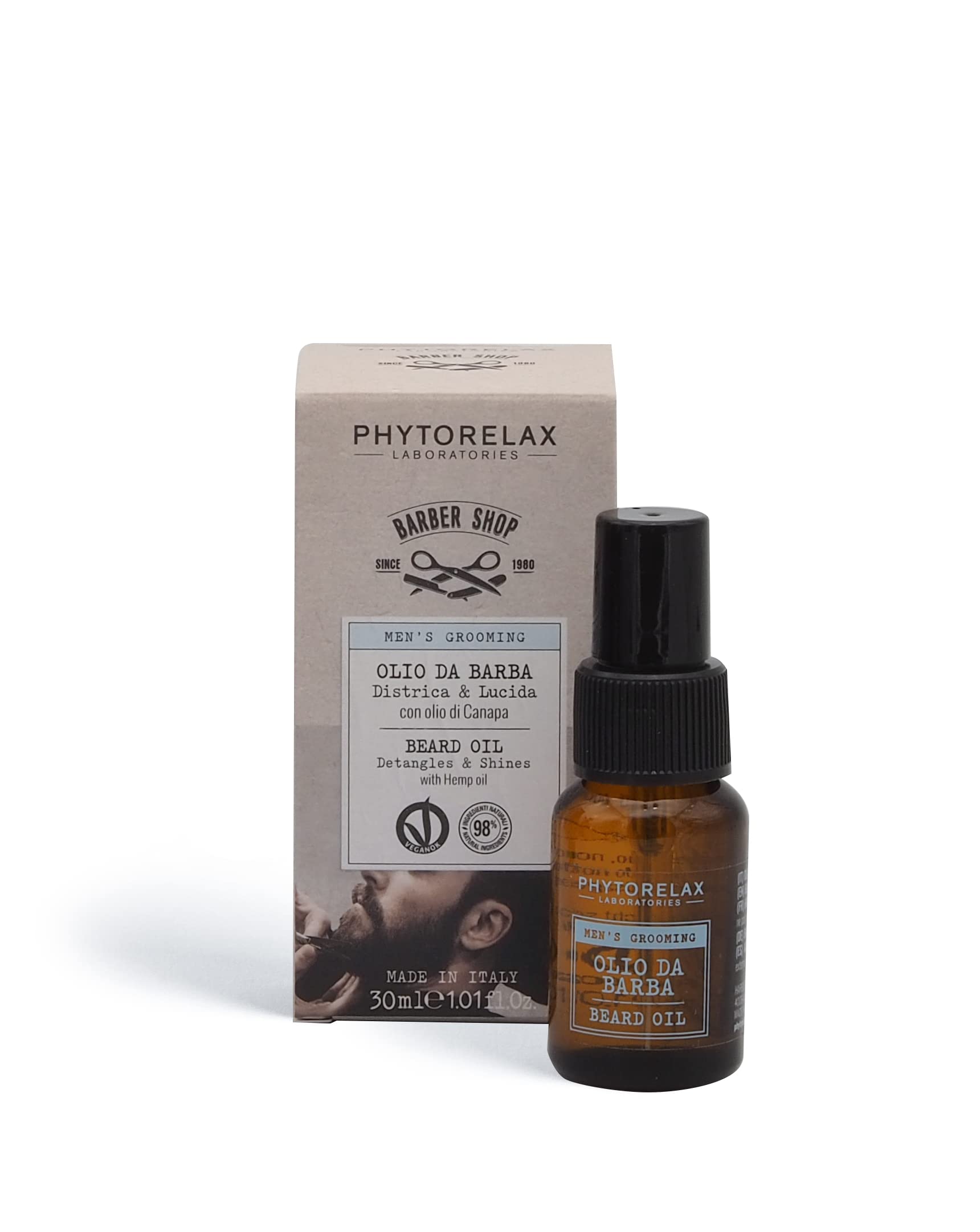 PhytorelaxLaboratories Olio Barba, Beard Oil Detangles & Shines (1.01 Fl Oz), 1 unit, White