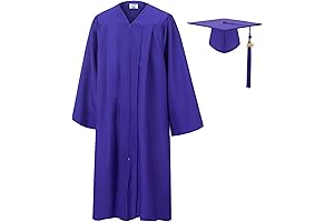 Matte Purple Graduation Gown Cap and Tassel Set 2024