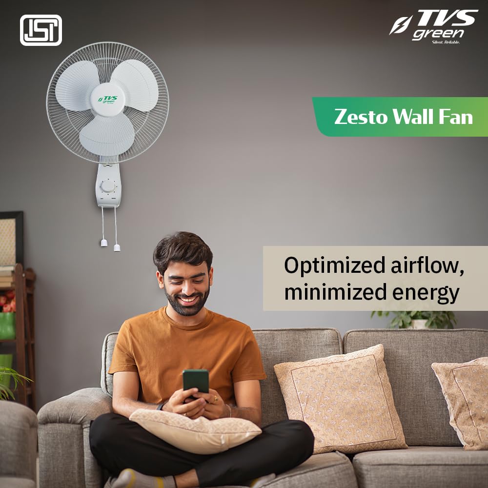 TVS GREEN Zesto Wall Fan - Quiet & Energy Efficient -3