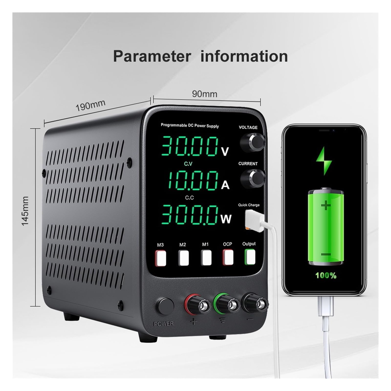 Alimentations DC programmables Régulateur de tension cc réglable alimentation 30V 10A 60V 5A puissance de travail de laboratoire USB charge rapide régulateur de tension interrupteur 220V 110V ( Color